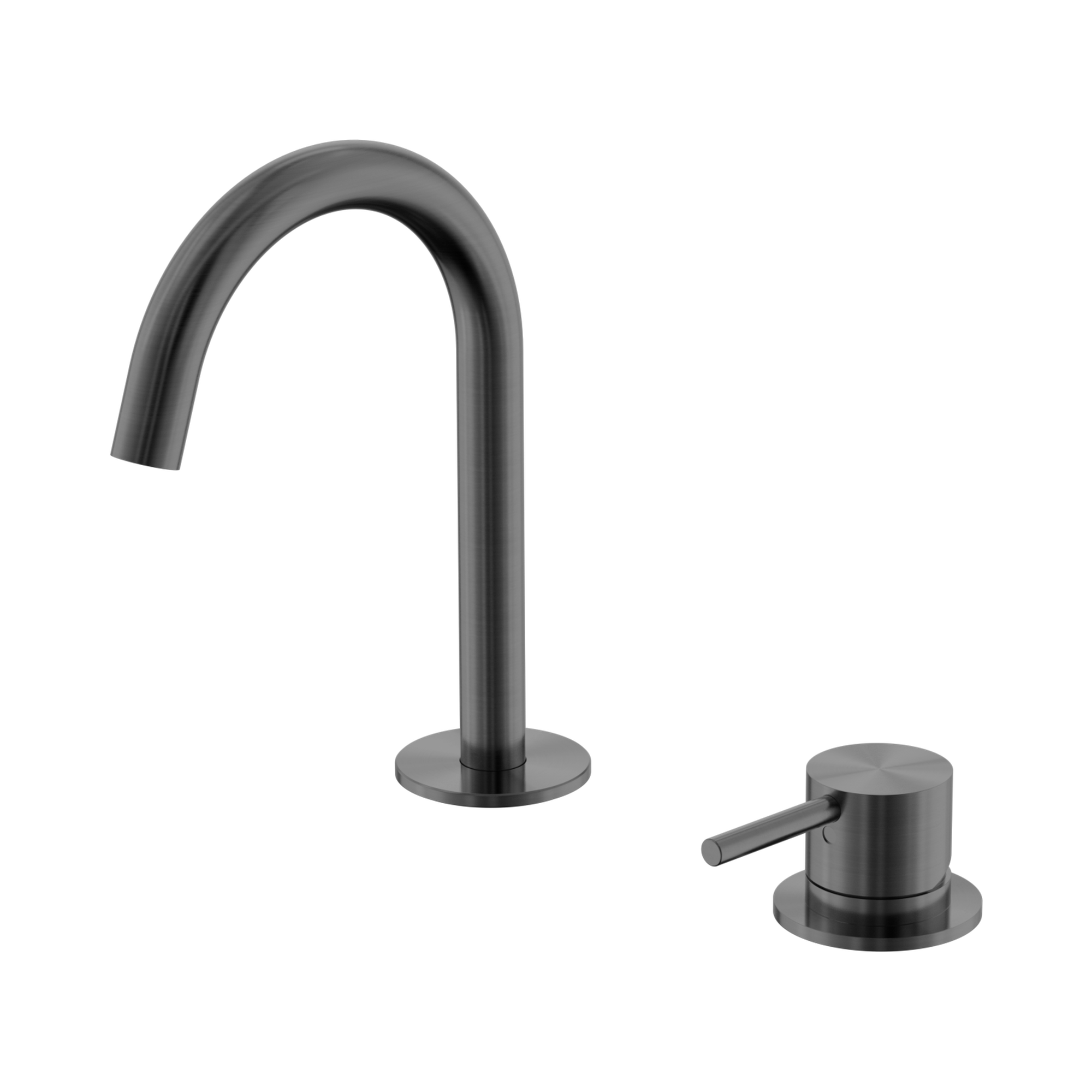 Nero Mecca Hob Basin Mixer Set Arc Spout, Gun Metal