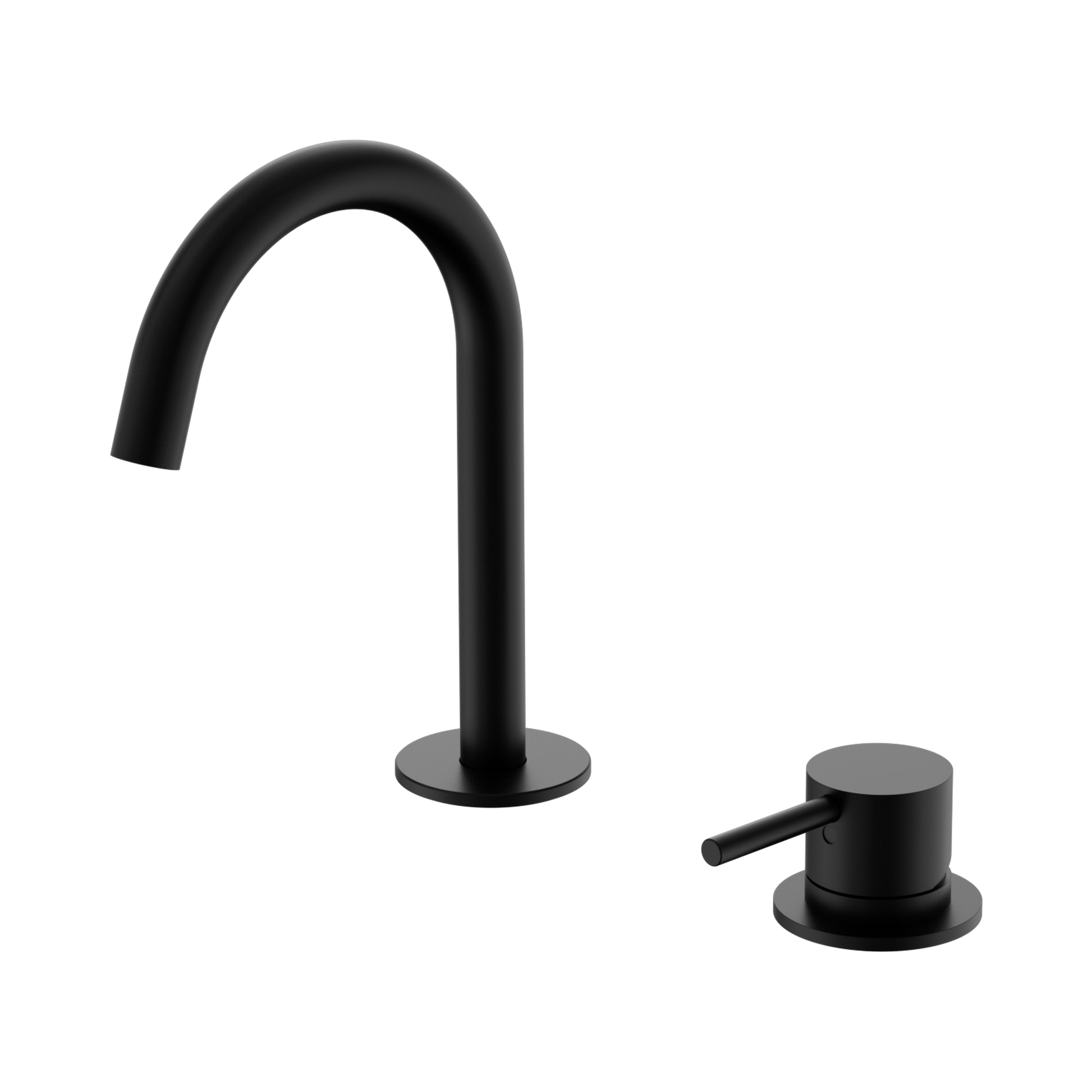 Nero Mecca Hob Basin Mixer Set Arc Spout, Matte Black
