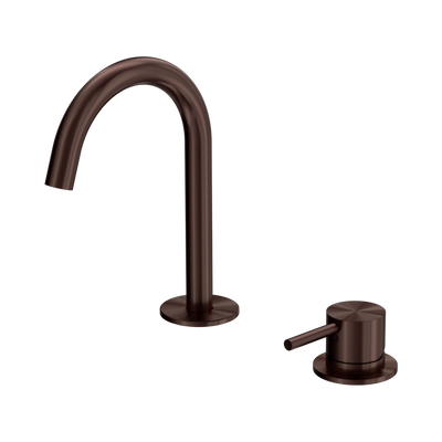 Nero Mecca Hob Basin Mixer Set Arc Spout, Rome Bronze