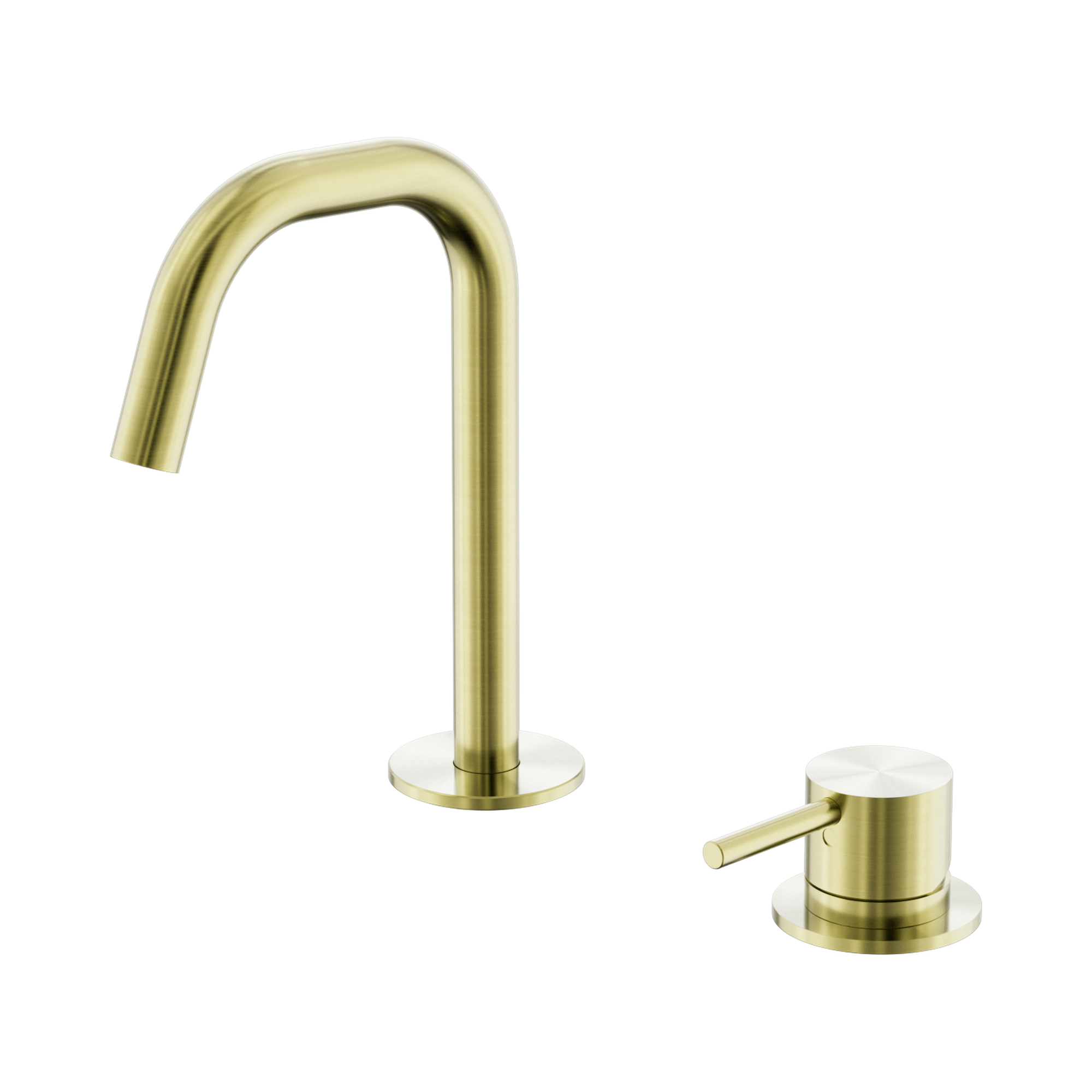 Nero Mecca Hob Basin Mixer Set Edge Spout, Brushed Gold