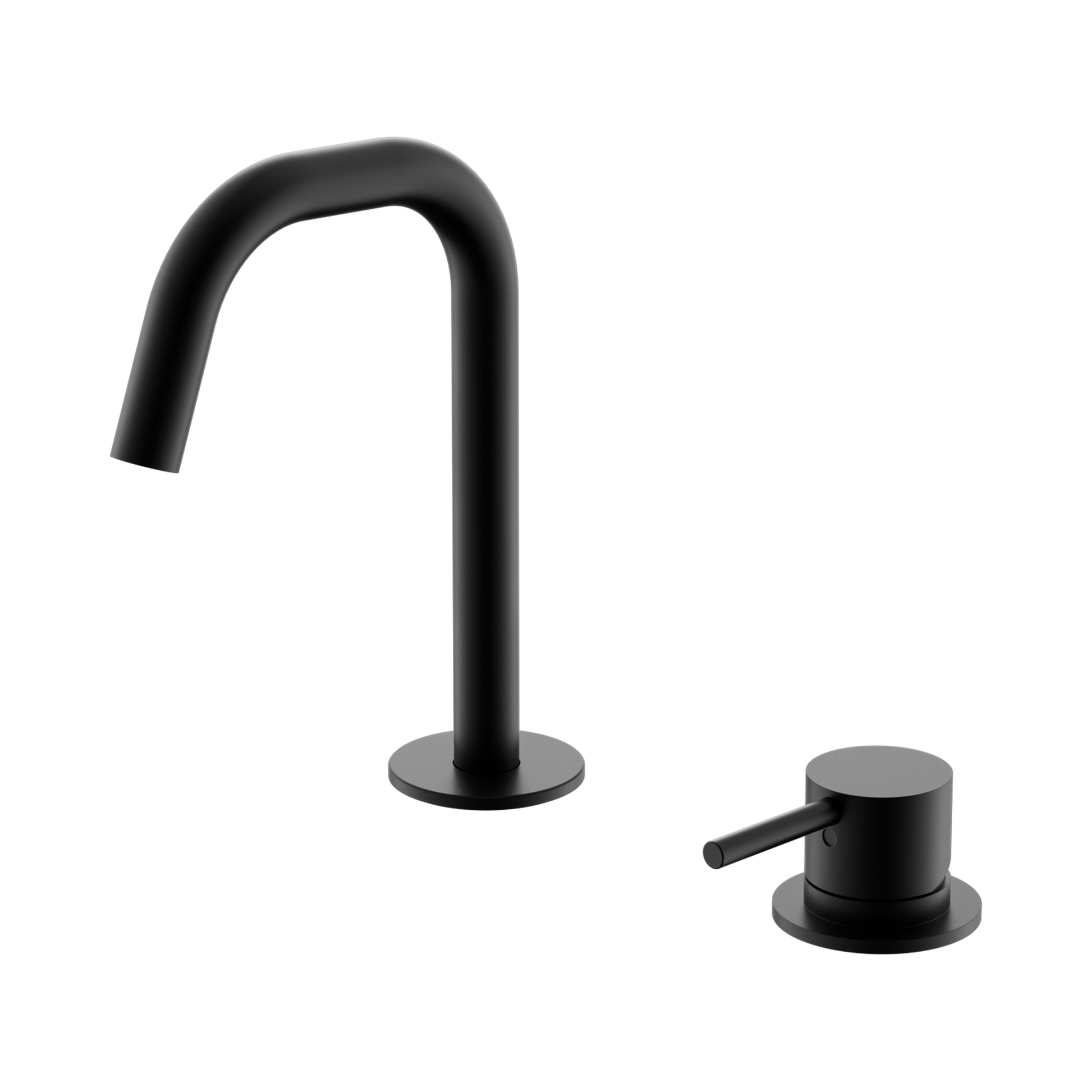 Nero Mecca Hob Basin Mixer Set Edge Spout, Matte Black