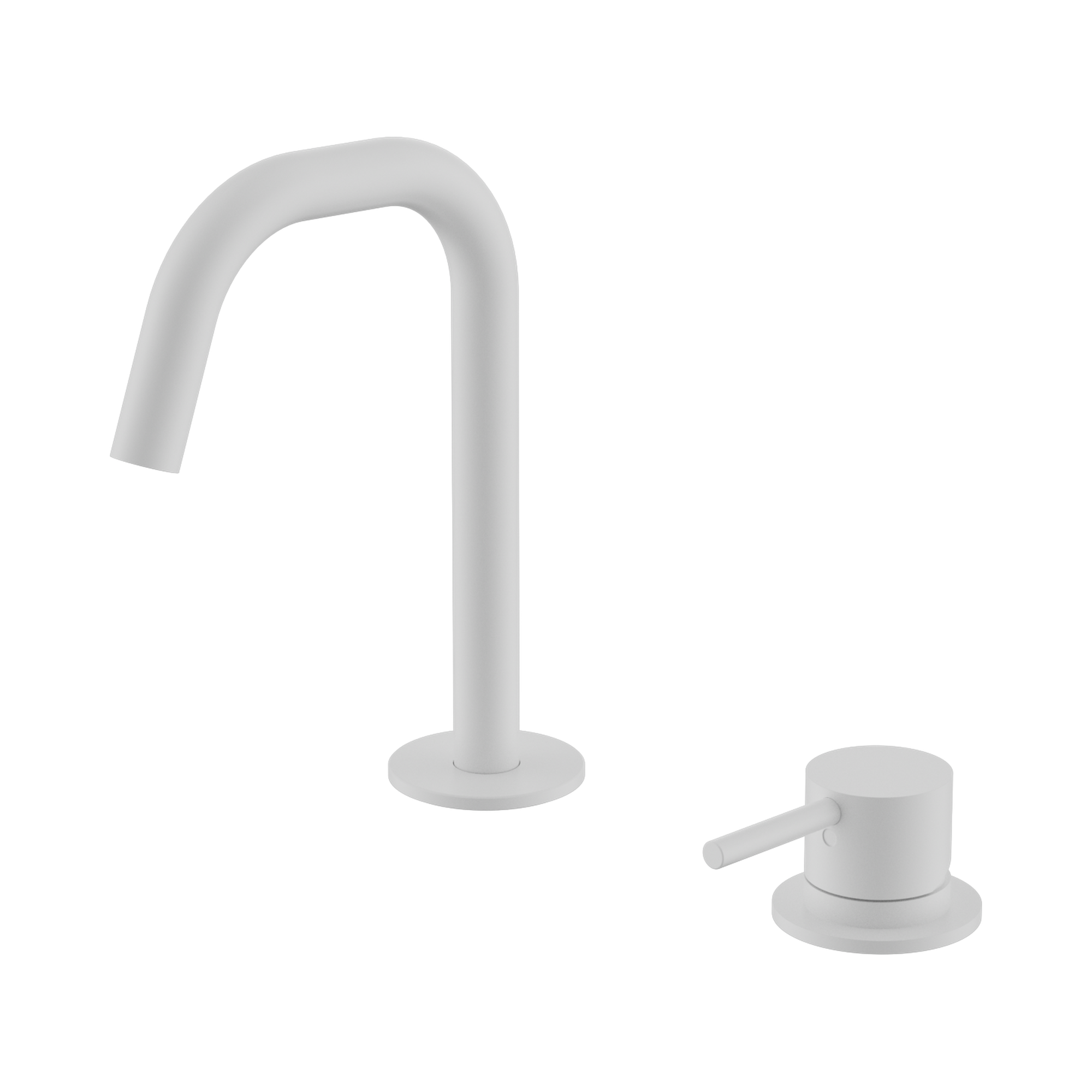 Nero Mecca Hob Basin Mixer Set Edge Spout, Matte White