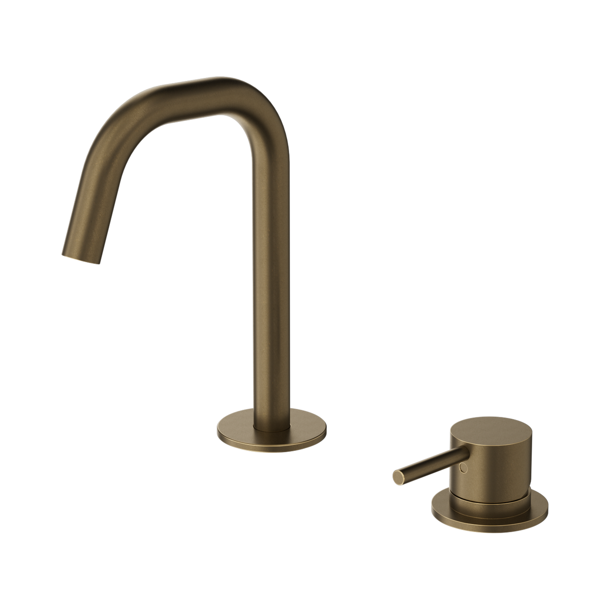 Nero Mecca Hob Basin Mixer Set Edge Spout, Tumbled Antique Brass