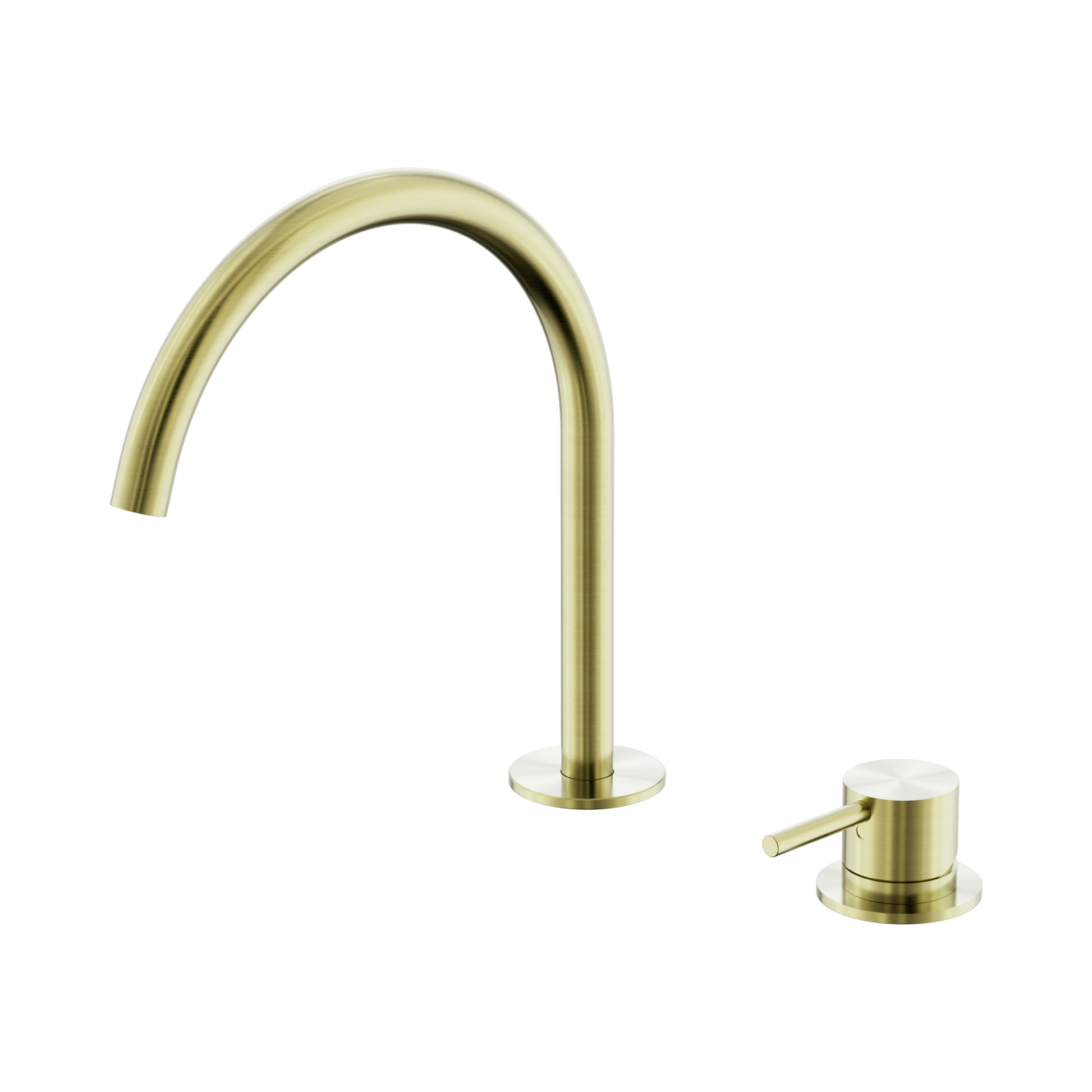 Nero Mecca Hob Bath/Kitchen Mixer Set Arc Spout, Brushed Gold