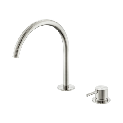 Nero Mecca Hob Bath/Kitchen Mixer Set Arc Spout, Brushed Nickel