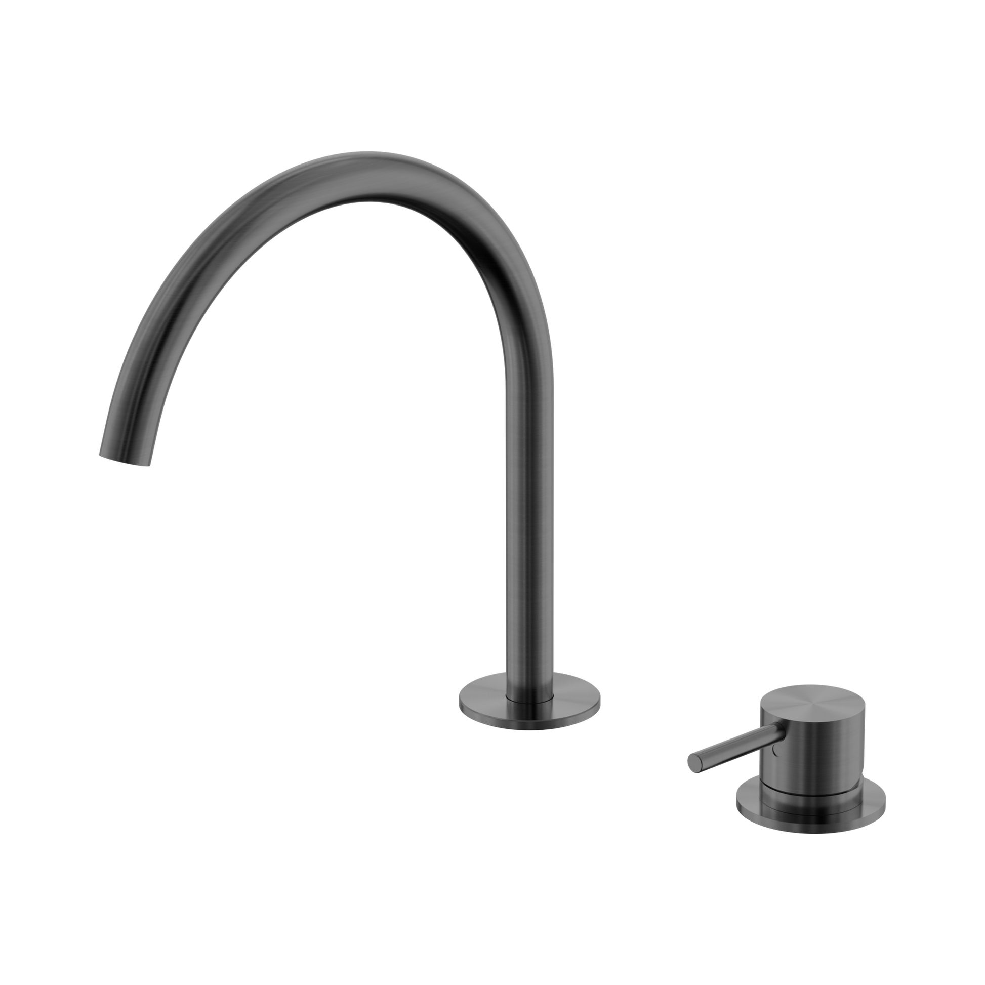Nero Mecca Hob Bath/Kitchen Mixer Set Arc Spout, Gun Metal