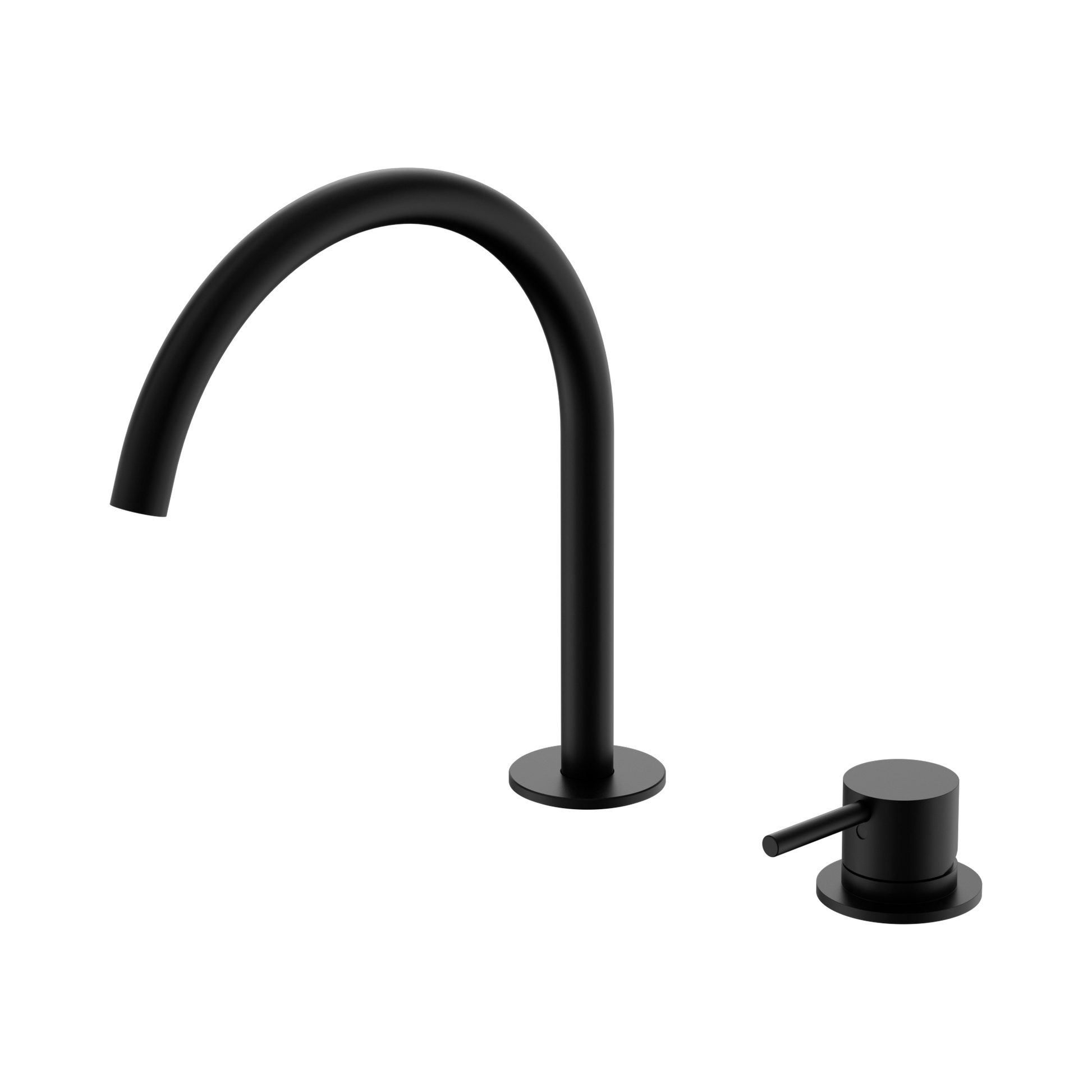 Nero Mecca Hob Bath/Kitchen Mixer Set Arc Spout, Matte Black