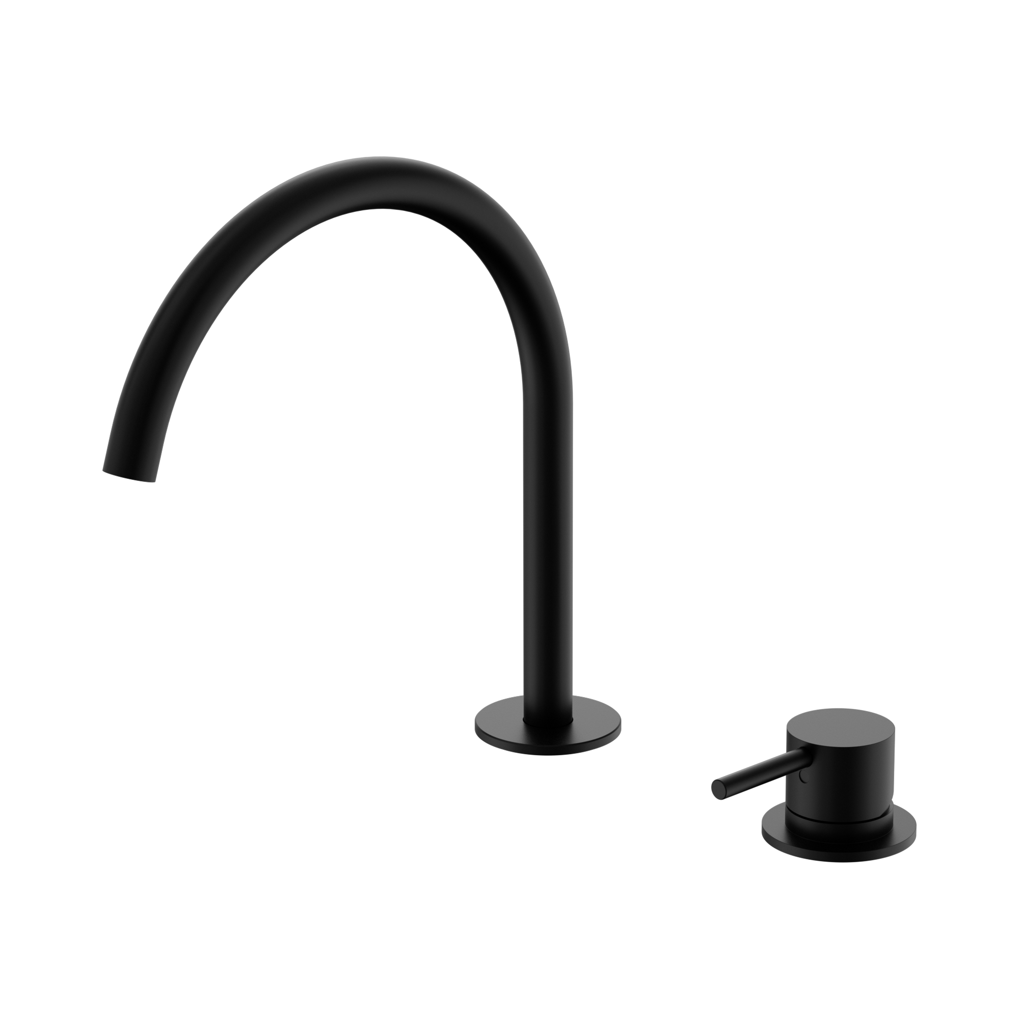 Nero Mecca Hob Bath/Kitchen Mixer Set Arc Spout, Matte Black