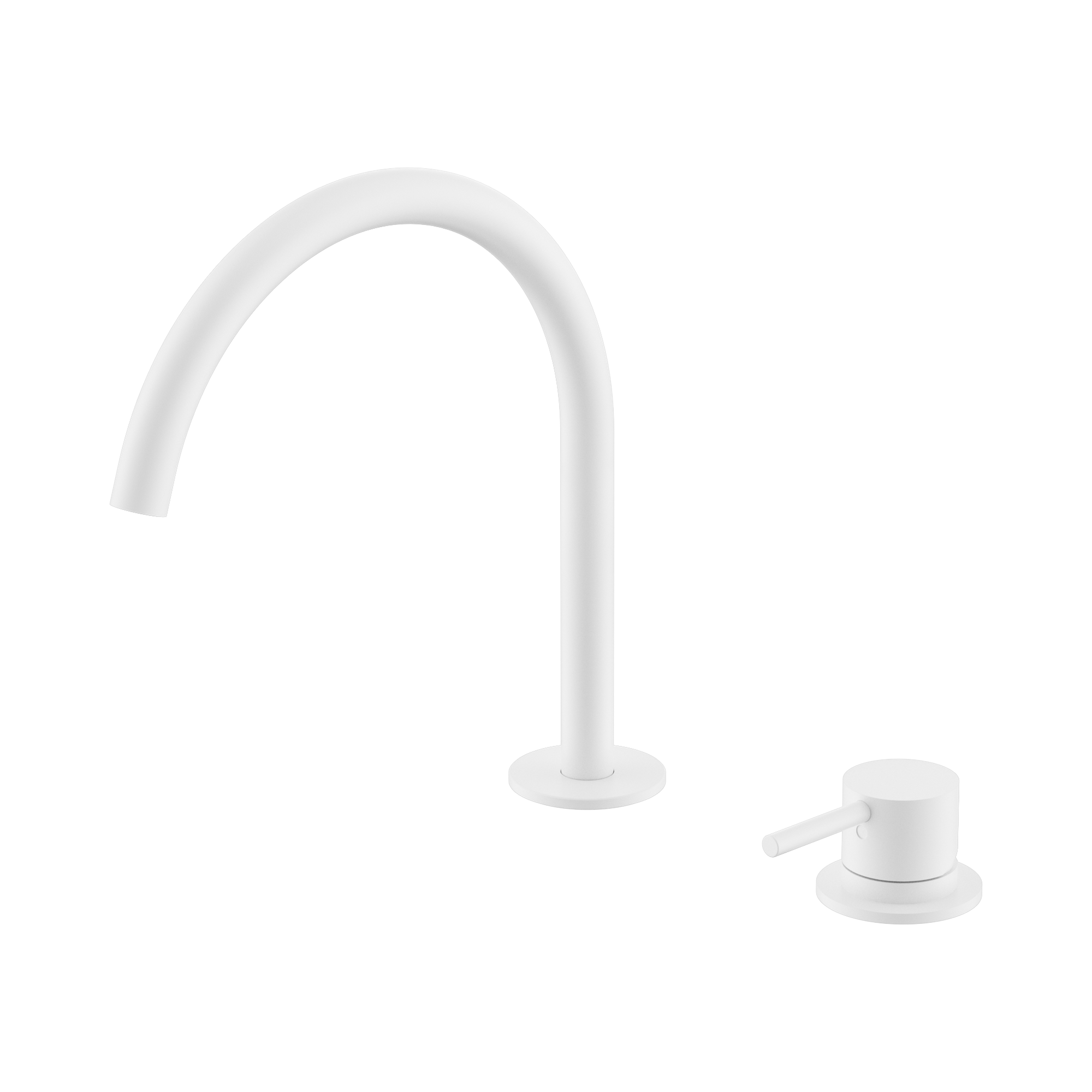Nero Mecca Hob Bath/Kitchen Mixer Set Arc Spout, Matte White