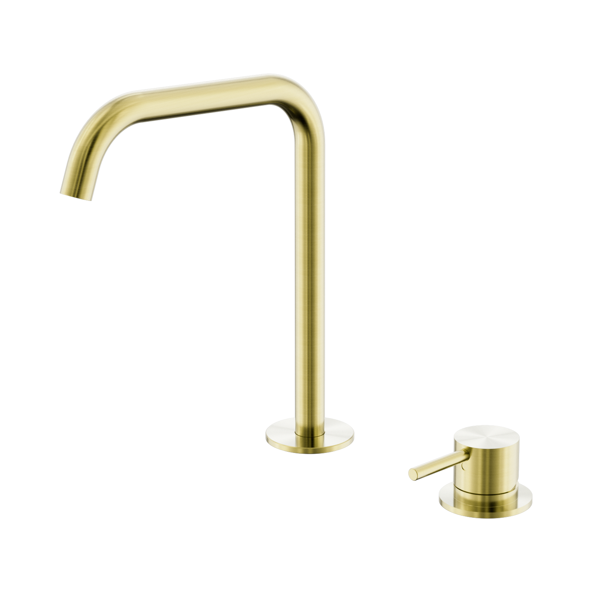 Nero Mecca Hob Bath/Kitchen Mixer Set Edge Spout, Brushed Gold