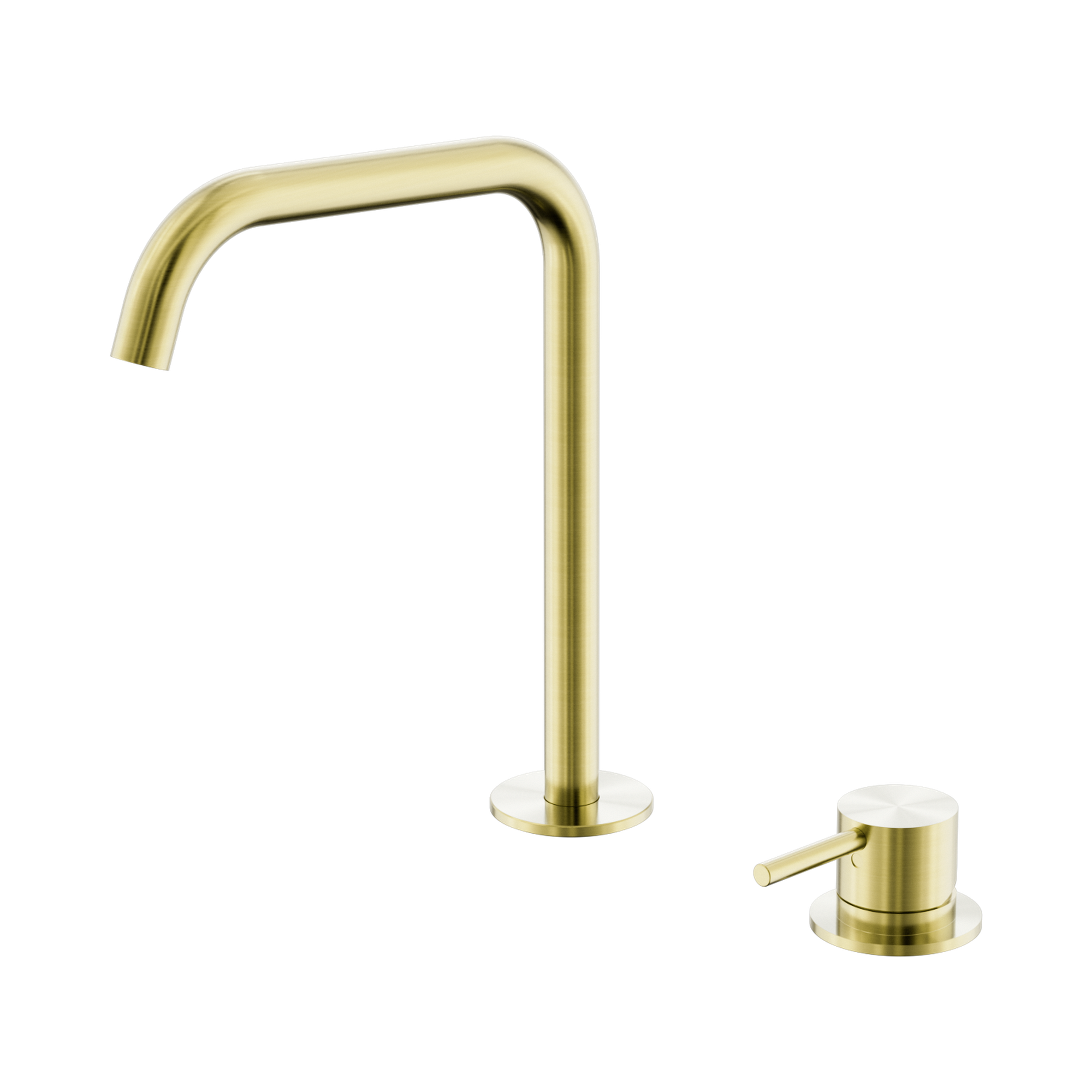 Nero Mecca Hob Bath/Kitchen Mixer Set Edge Spout, Brushed Gold