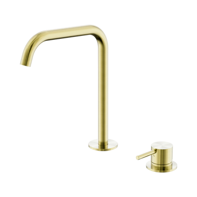 Nero Mecca Hob Bath/Kitchen Mixer Set Edge Spout, Brushed Gold