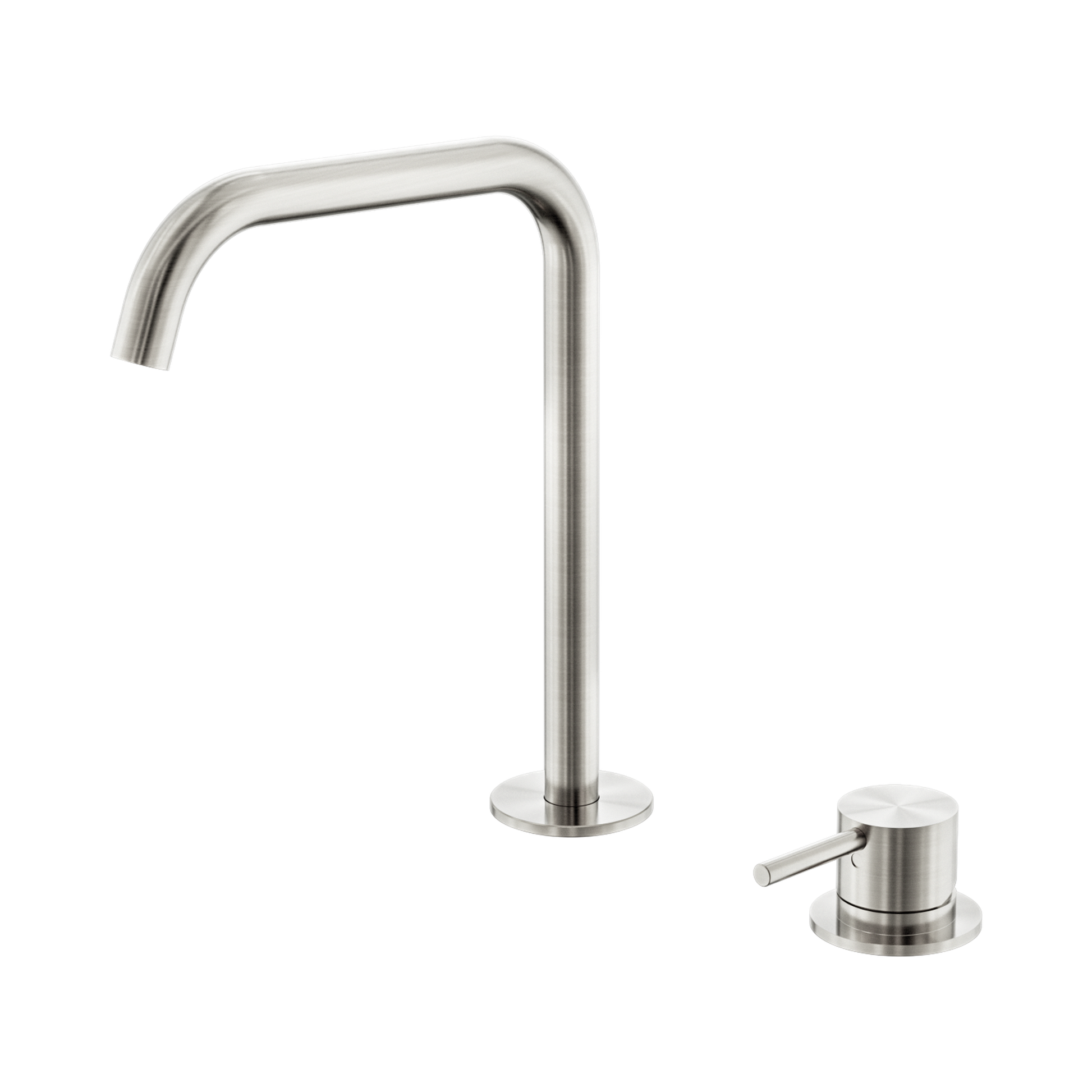Nero Mecca Hob Bath/Kitchen Mixer Set Edge Spout, Brushed Nickel