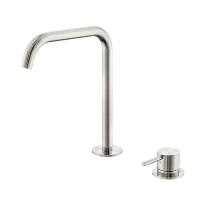 Nero Mecca Hob Bath/Kitchen Mixer Set Edge Spout, Brushed Nickel