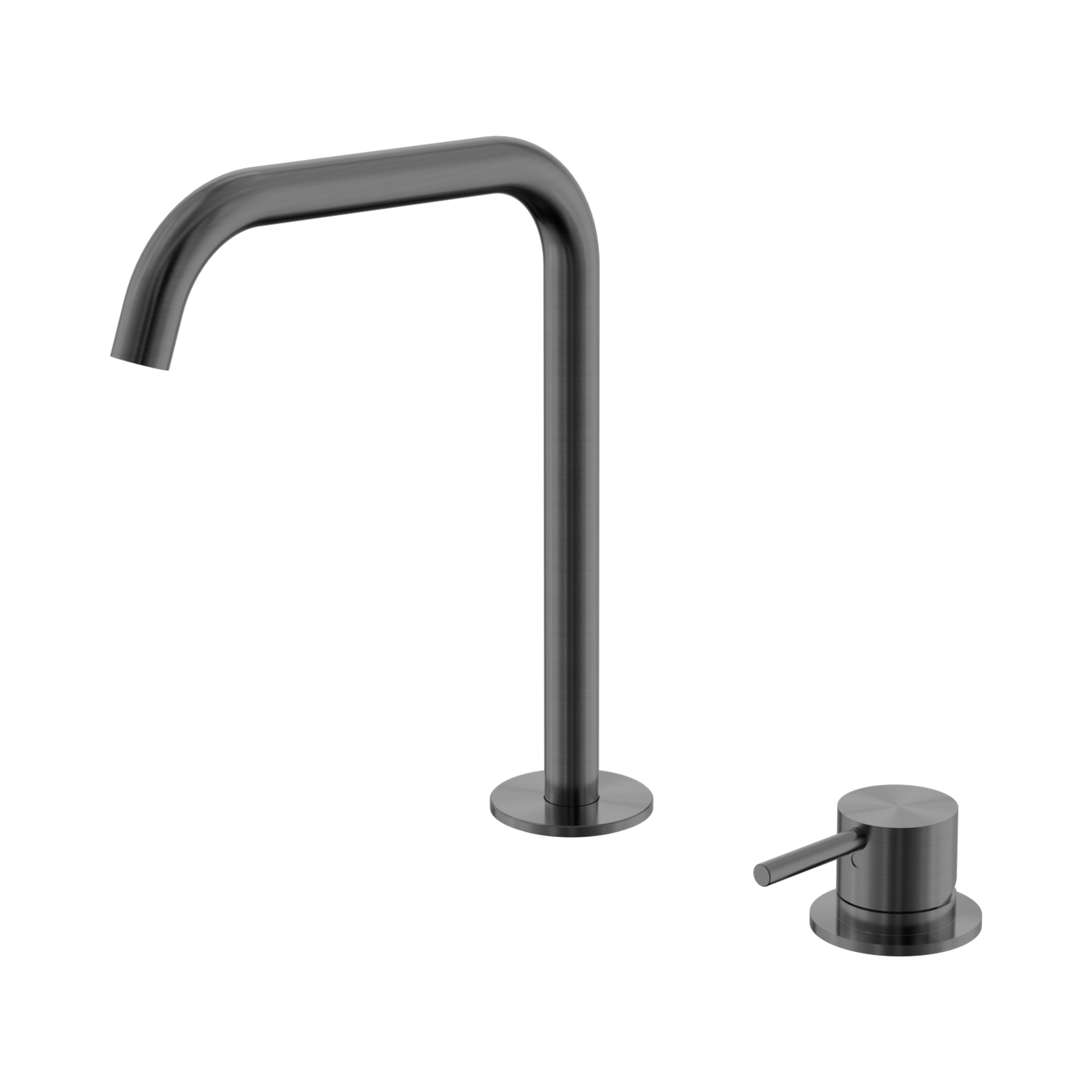 Nero Mecca Hob Bath/Kitchen Mixer Set Edge Spout, Gun Metal