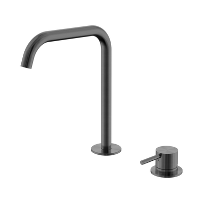 Nero Mecca Hob Bath/Kitchen Mixer Set Edge Spout, Gun Metal
