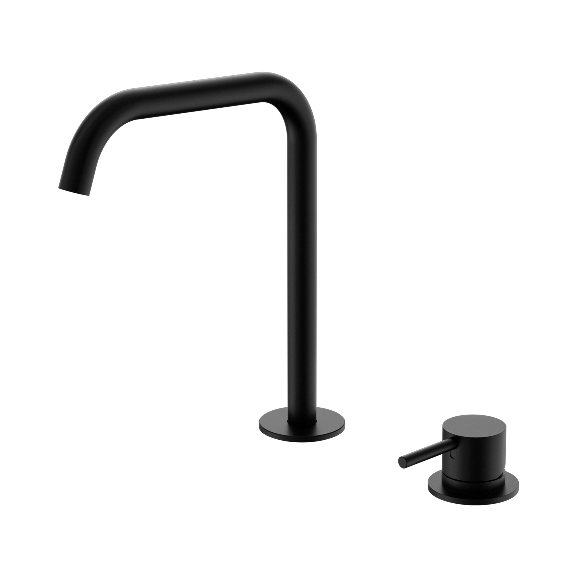 Nero Mecca Hob Bath/Kitchen Mixer Set Edge Spout, Matte Black
