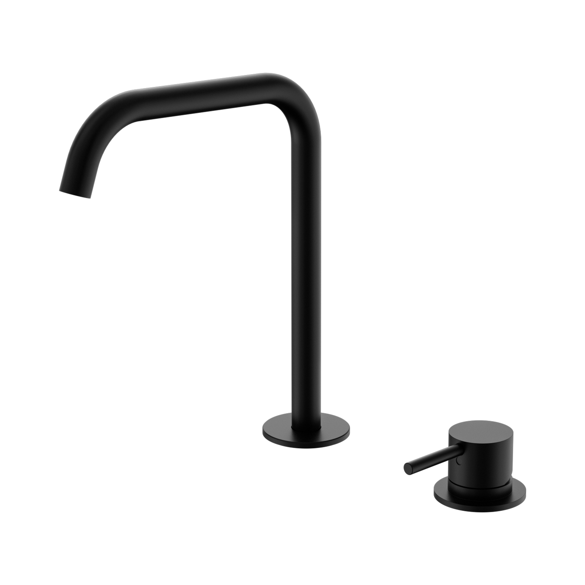 Nero Mecca Hob Bath/Kitchen Mixer Set Edge Spout, Matte Black
