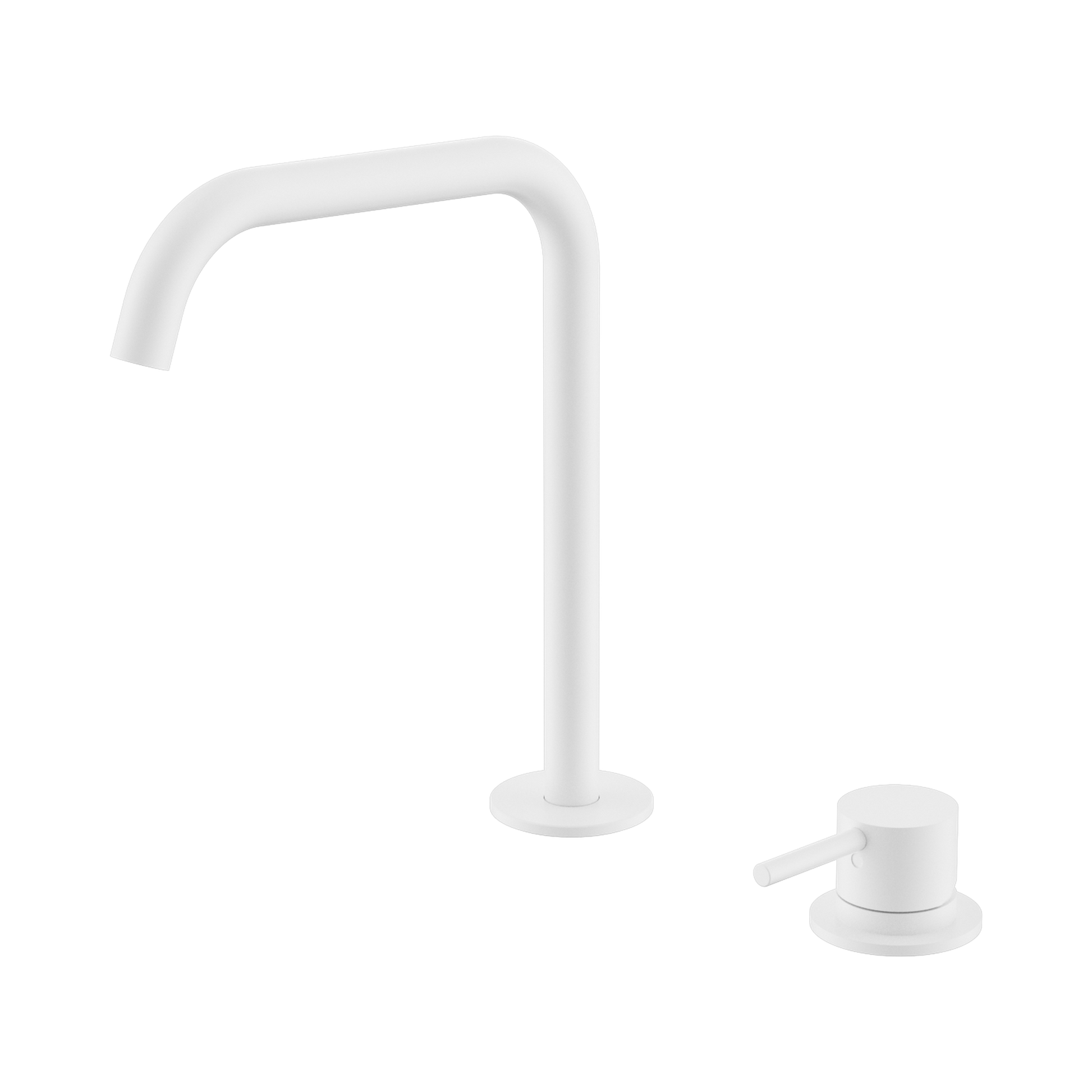 Nero Mecca Hob Bath/Kitchen Mixer Set Edge Spout, Matte White