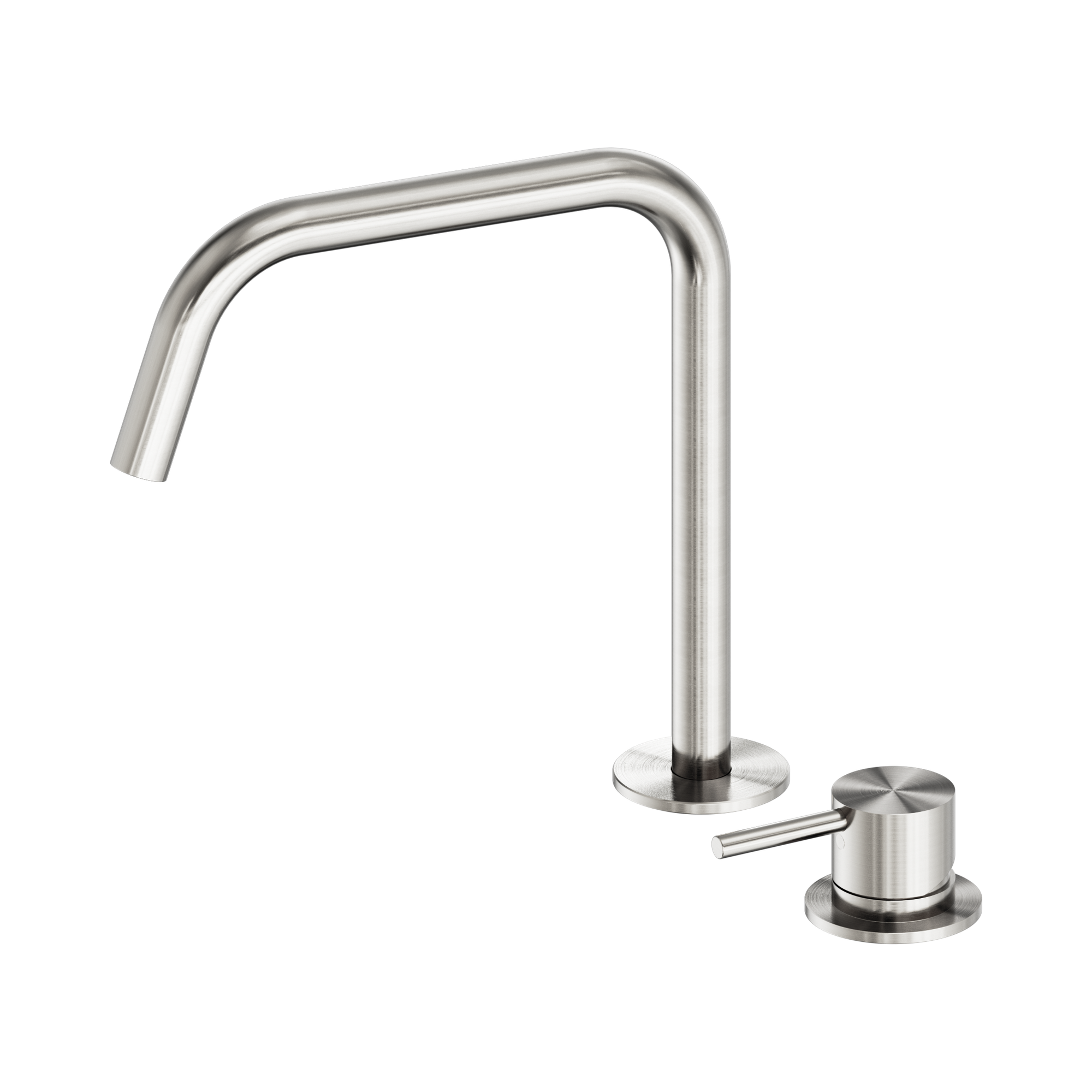 Nero Mecca Hob Bath/Kitchen Mixer Set Edge Spout II, Brushed Nickel