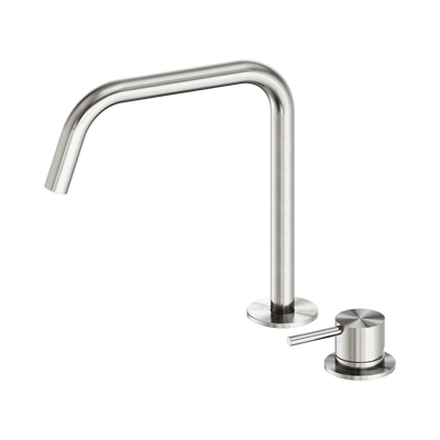 Nero Mecca Hob Bath/Kitchen Mixer Set Edge Spout II, Brushed Nickel