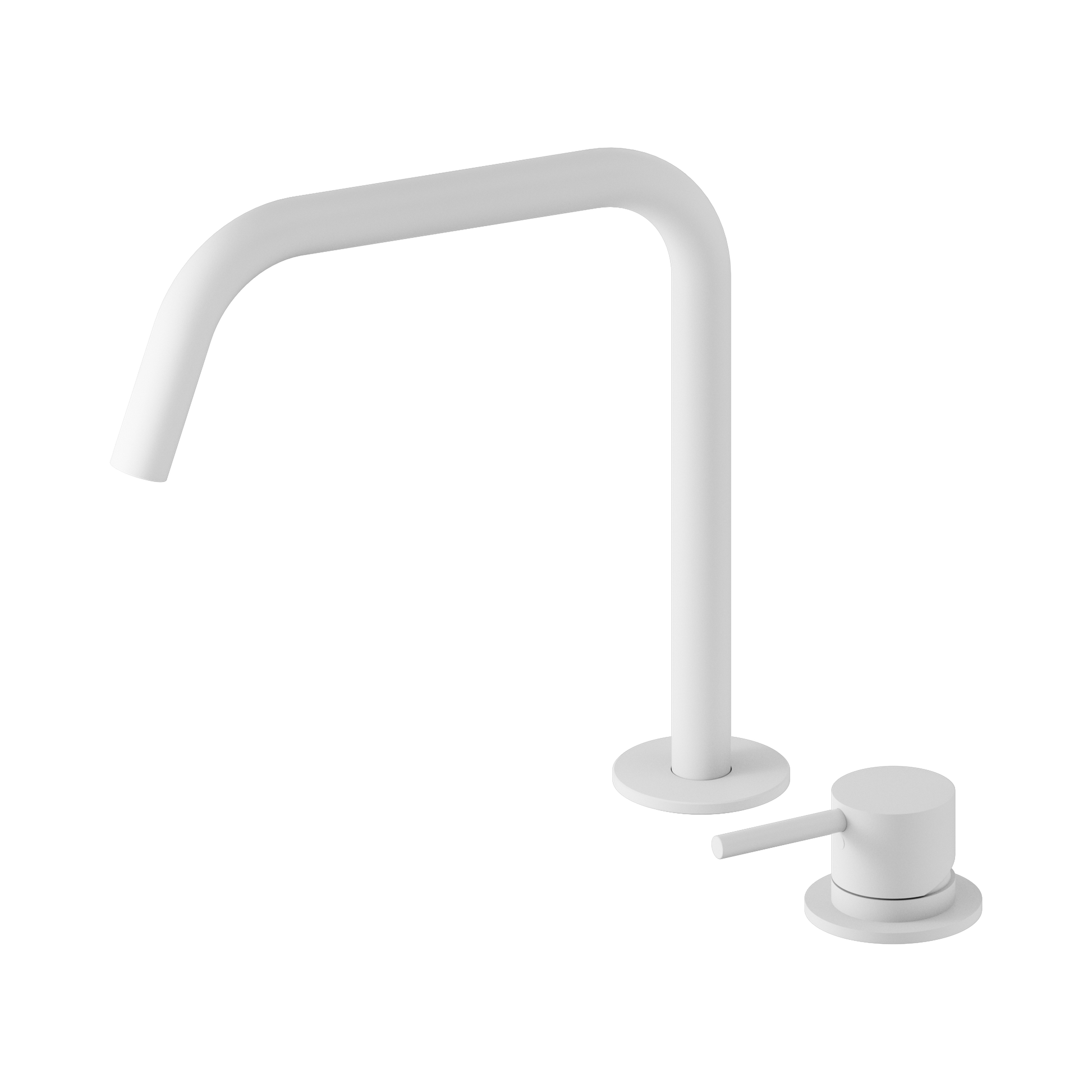 Nero Mecca Hob Bath/Kitchen Mixer Set Edge Spout II, Matte White