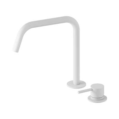 Nero Mecca Hob Bath/Kitchen Mixer Set Edge Spout II, Matte White