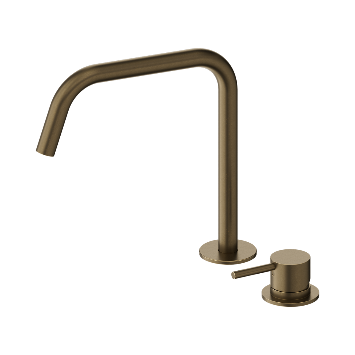 Nero Mecca Hob Bath/Kitchen Mixer Set Edge Spout II, Tumbled Antique Brass