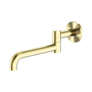 Nero Mecca Wall Mounted Swivel Bath Spout Only 225mm, Brushed Gold