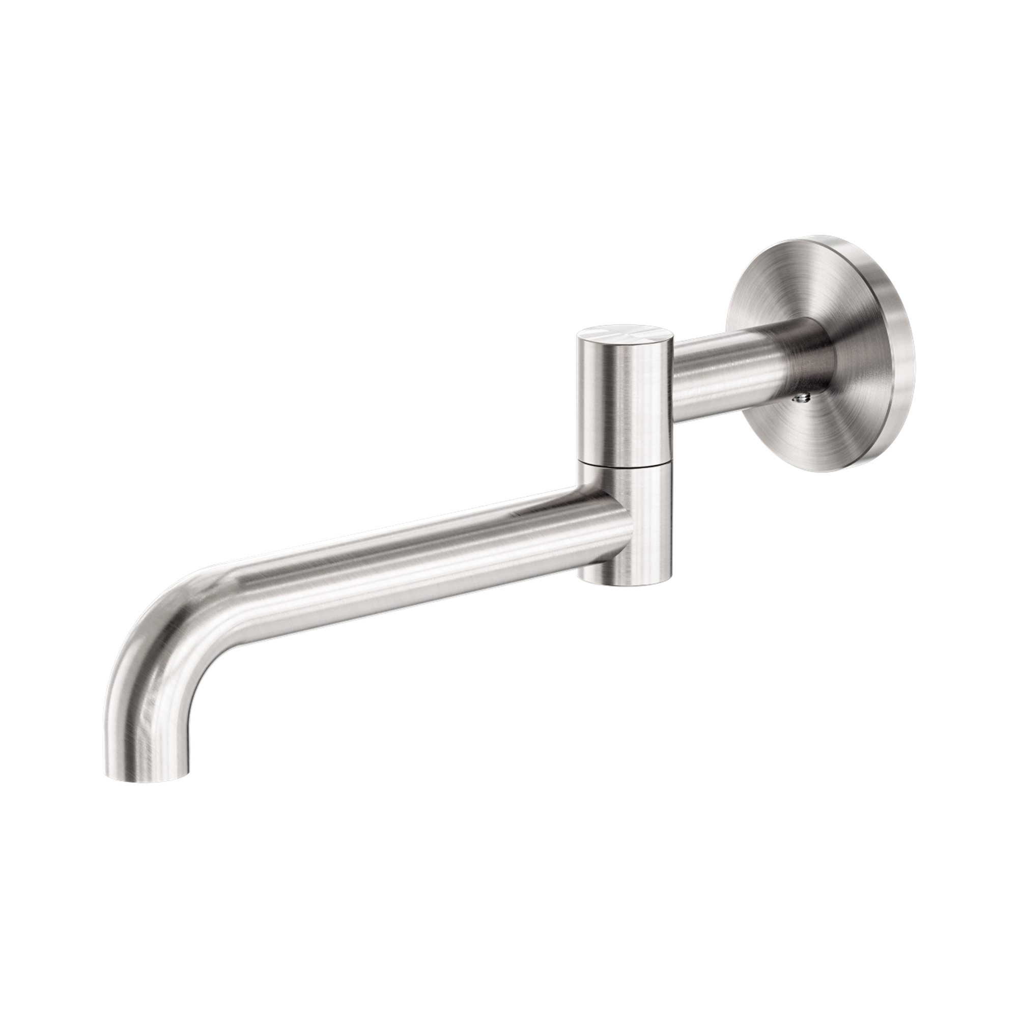 Nero Mecca Wall Mounted Swivel Bath Spout Only 225mm, Brushed Nickel