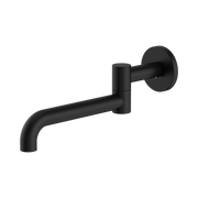 Nero Mecca Wall Mounted Swivel Bath Spout Only 225mm, Matte Black