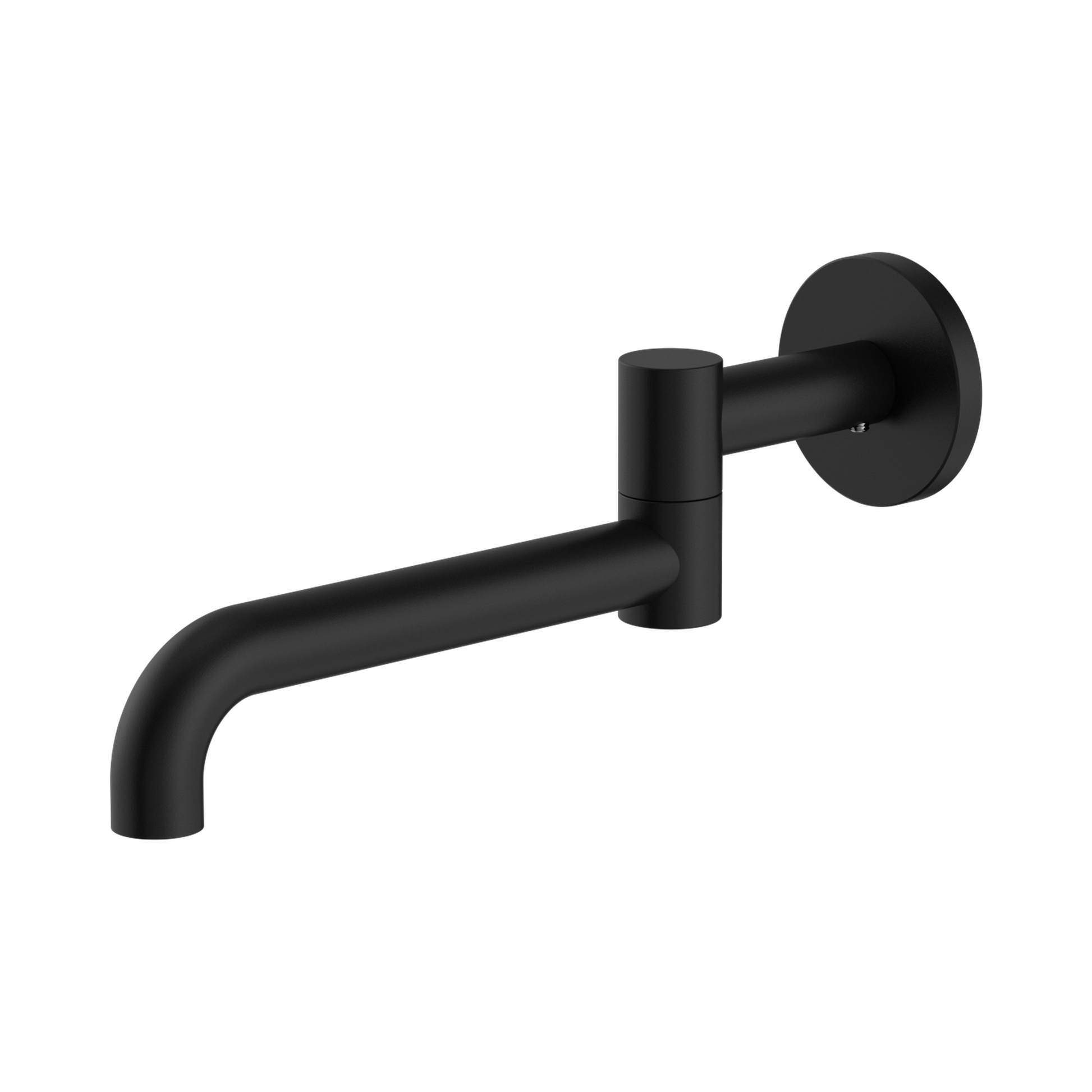 Nero Mecca Wall Mounted Swivel Bath Spout Only 225mm, Matte Black