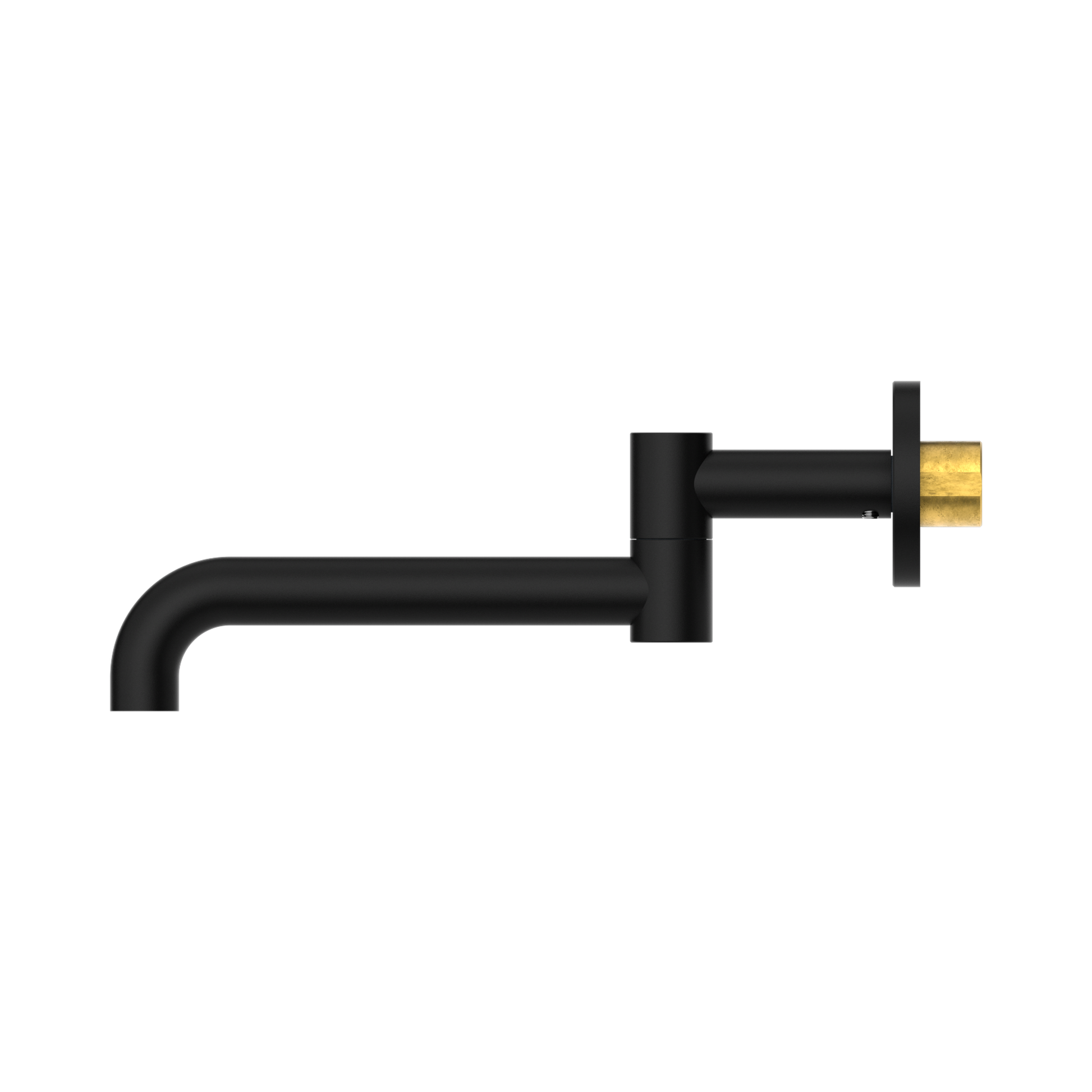 Nero Mecca Wall Mounted Swivel Bath Spout Only 225mm, Matte Black