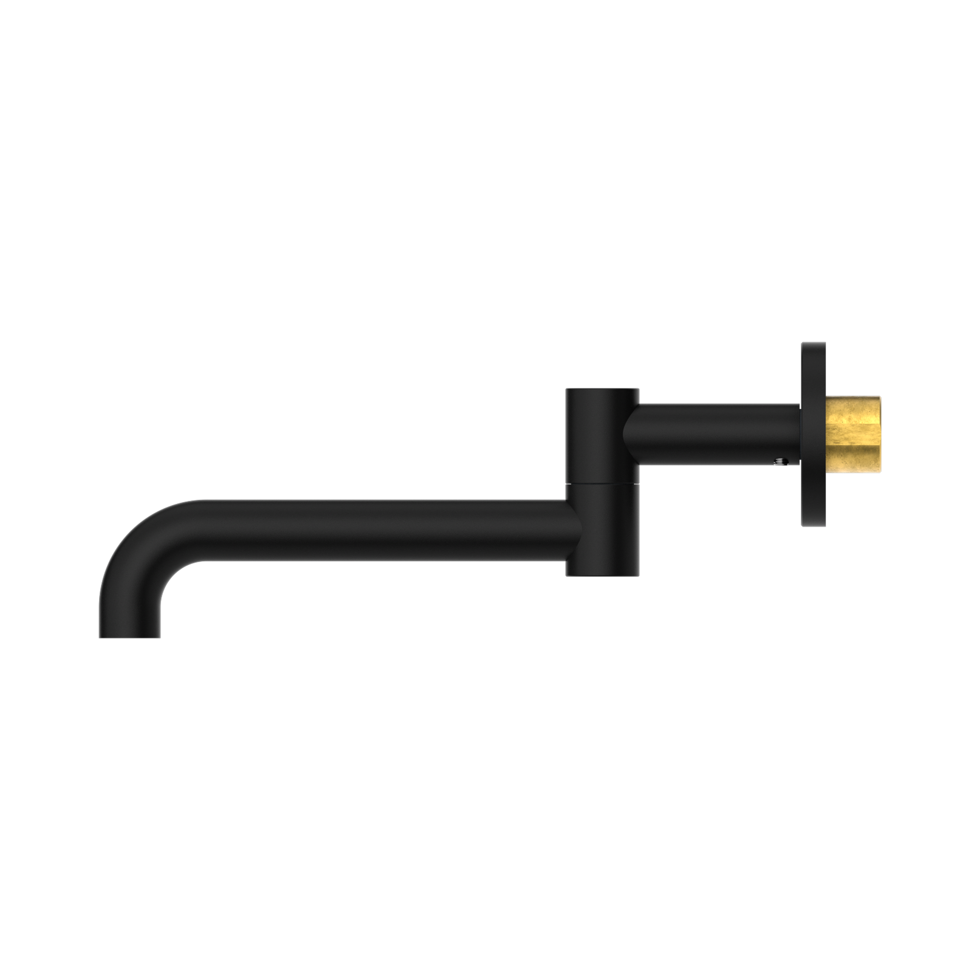 Nero Mecca Wall Mounted Swivel Bath Spout Only 225mm, Matte Black