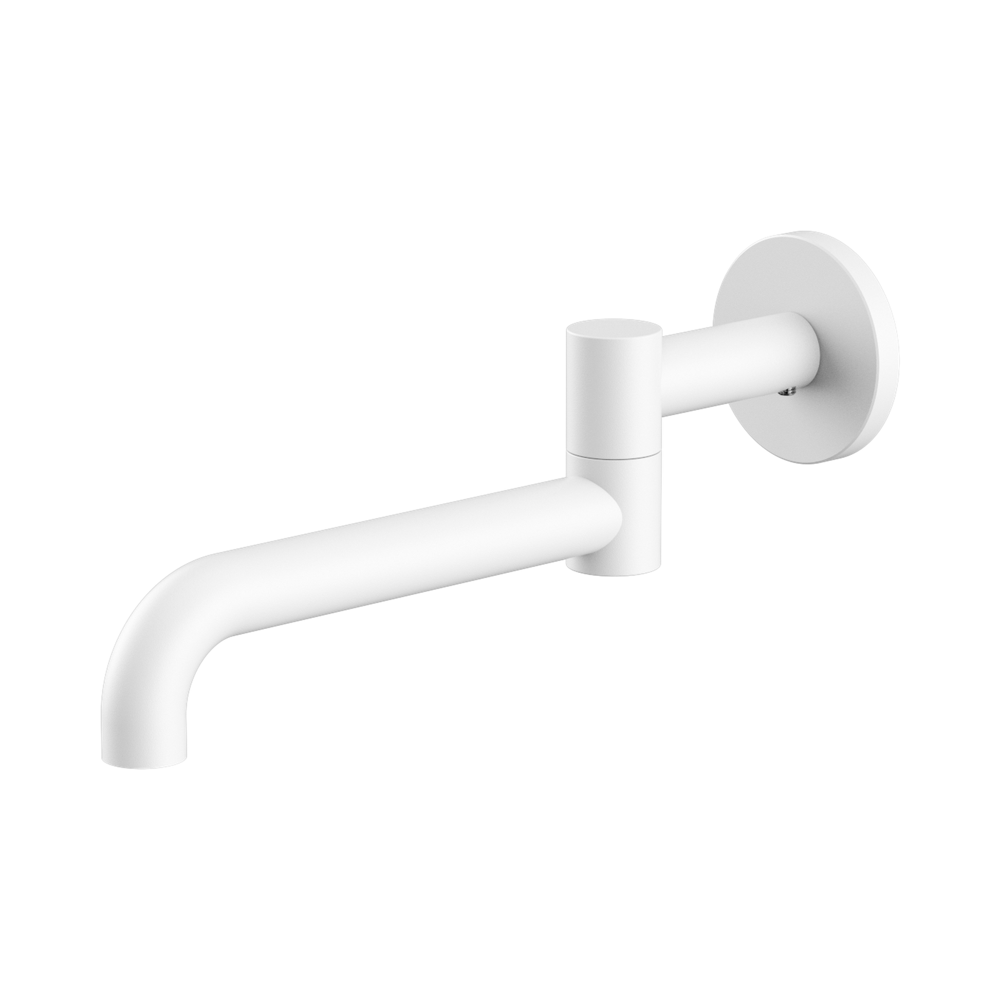 Nero Mecca Wall Mounted Swivel Bath Spout Only 225mm, Matte White