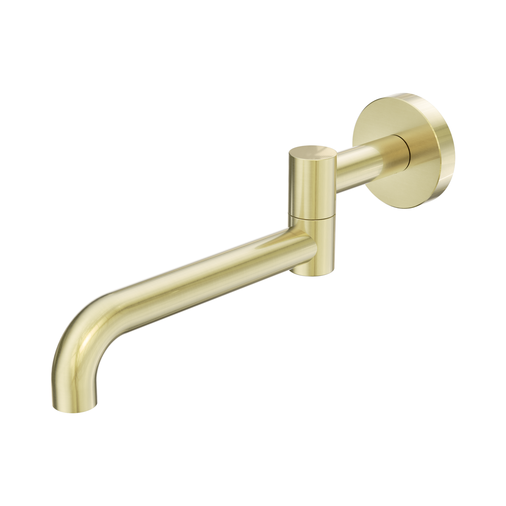 Nero Mecca Wall Mounted Swivel Bath Spout Only 225mm II, Brushed Gold