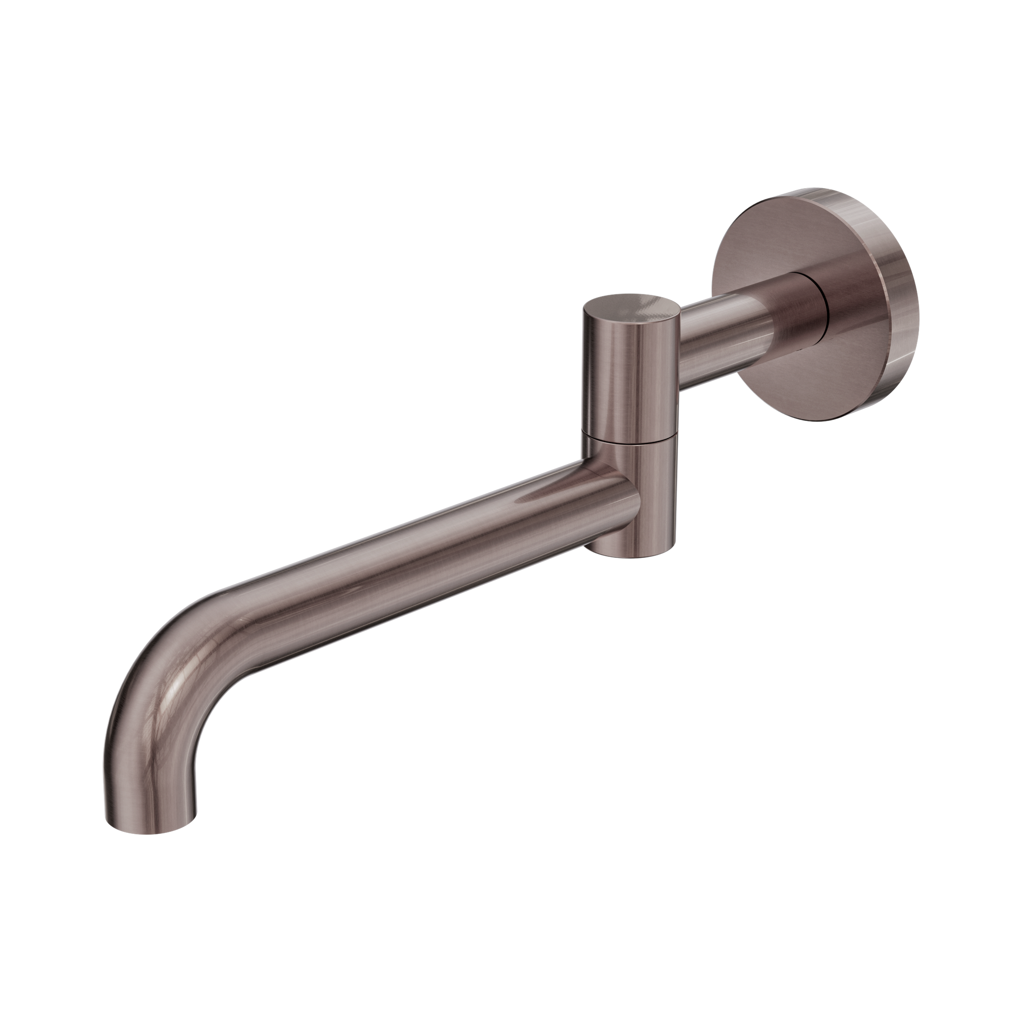Nero Mecca Wall Mounted Swivel Bath Spout Only 225mm II, Brushed Bronze