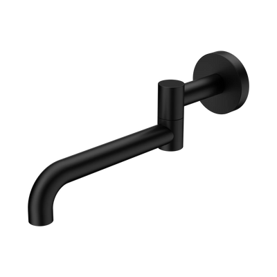 Nero Mecca Wall Mounted Swivel Bath Spout Only 225mm II, Matte Black