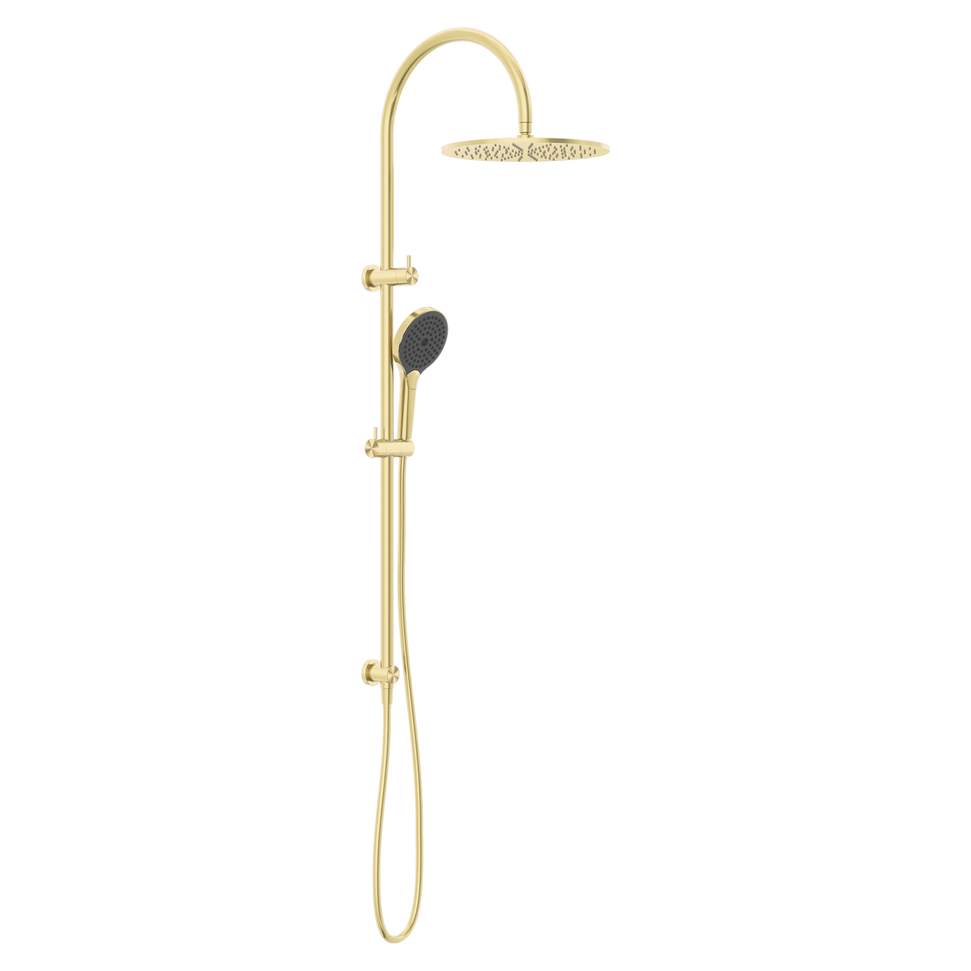Nero Mecca Twin Shower With Air Shower II, Brushed Gold