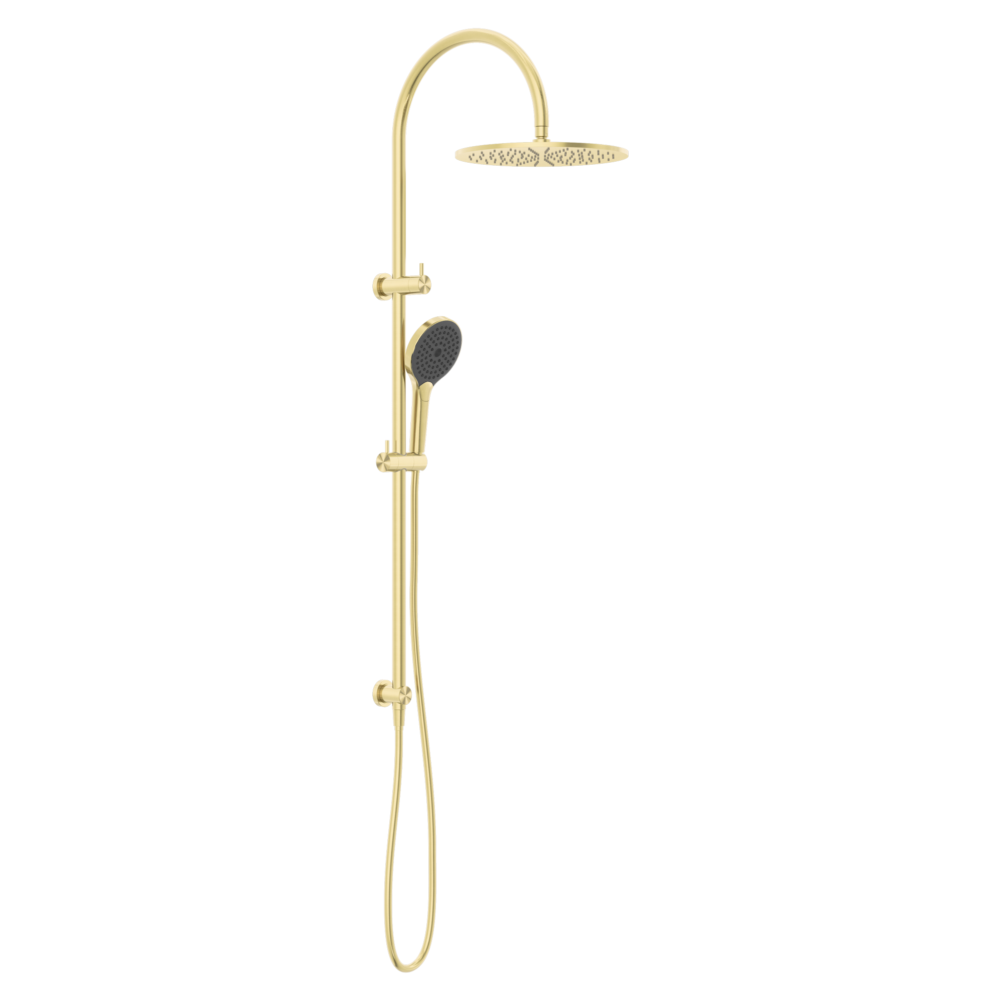 Nero Mecca Twin Shower With Air Shower II, Brushed Gold
