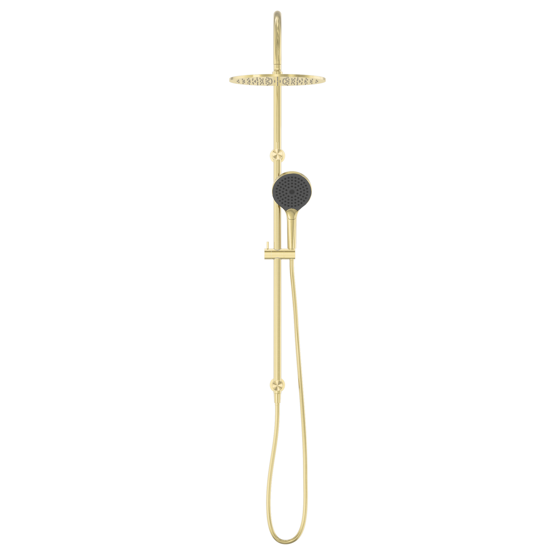 Nero Mecca Twin Shower With Air Shower II, Brushed Gold