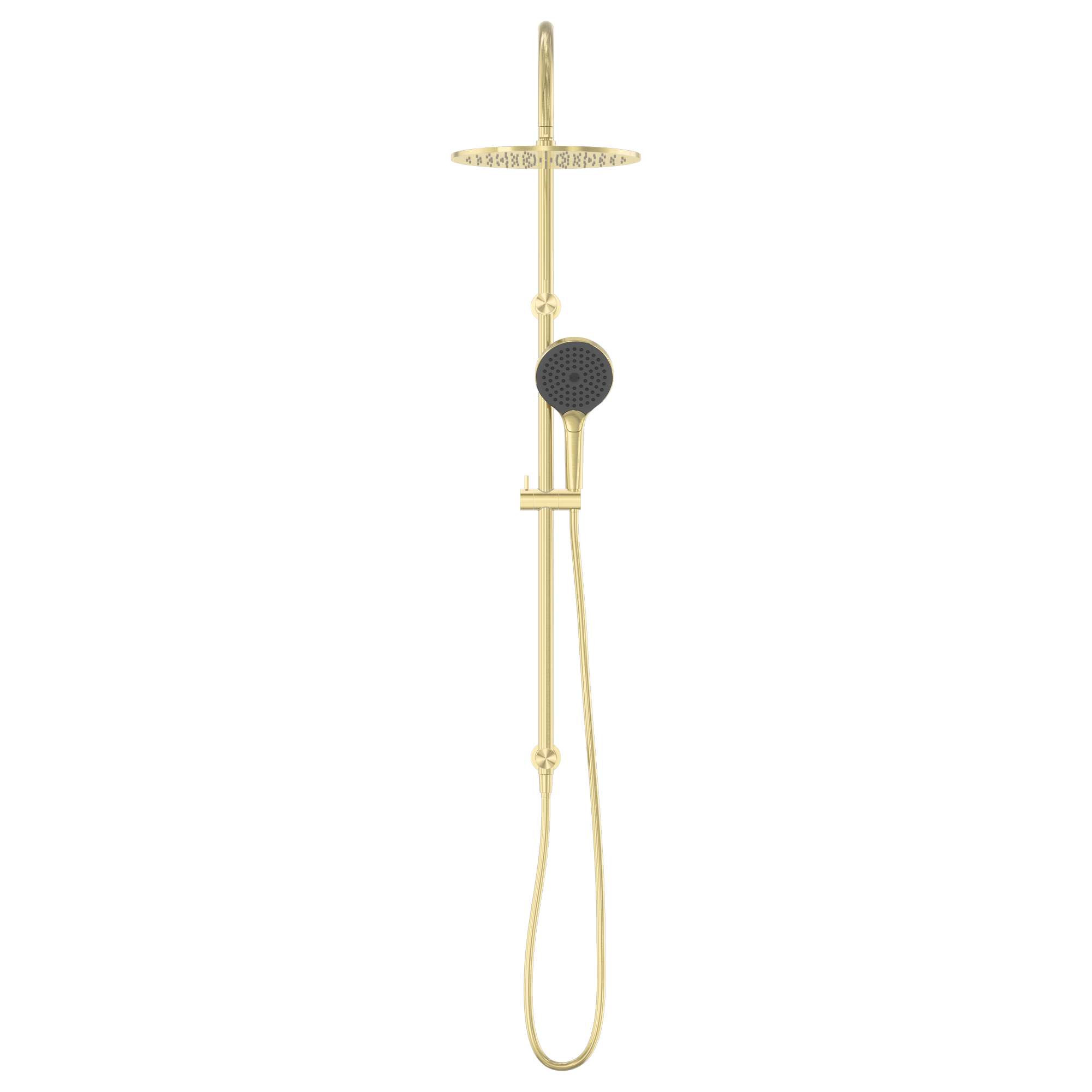 Nero Mecca Twin Shower With Air Shower II, Brushed Gold