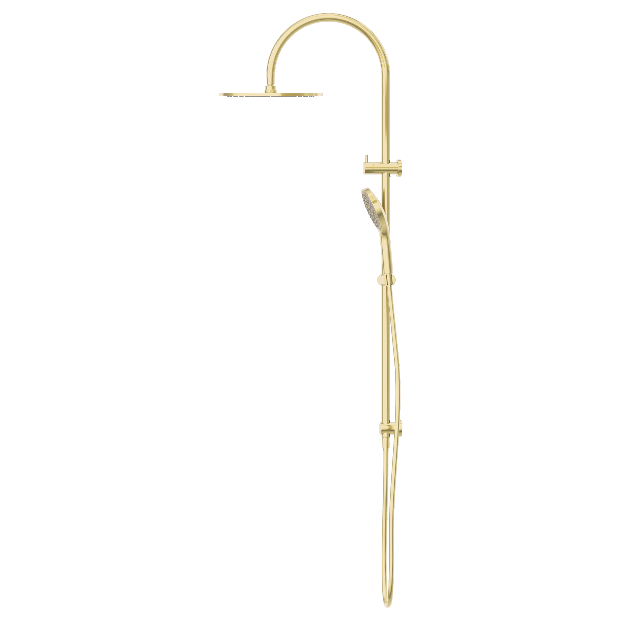 Nero Mecca Twin Shower With Air Shower II, Brushed Gold