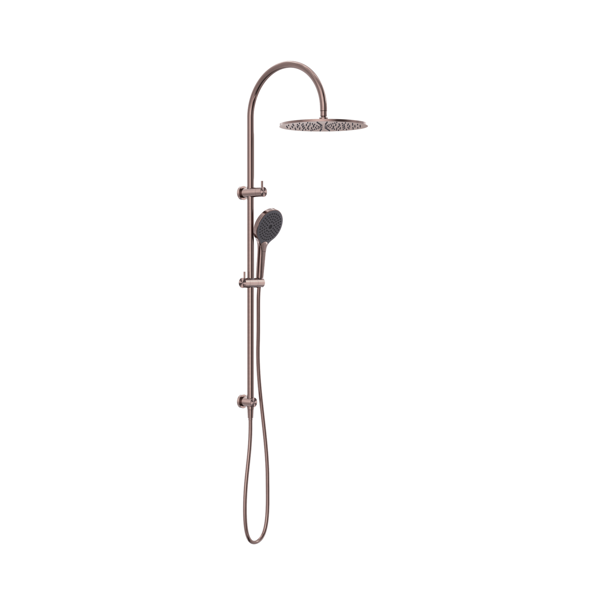 Nero Mecca Twin Shower With Air Shower II, Brushed Bronze