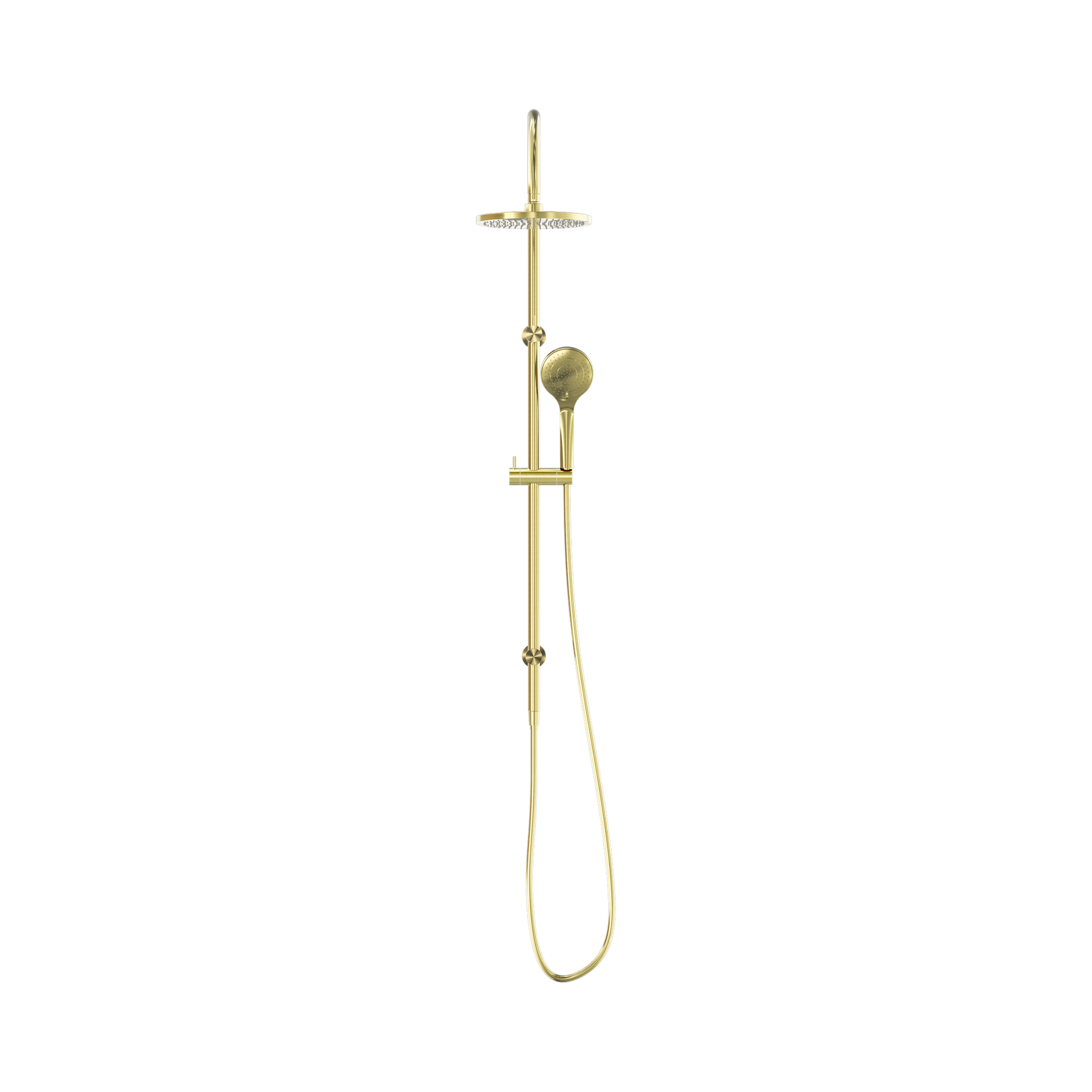 Nero Mecca Twin Shower With Air Shower, Brushed Gold
