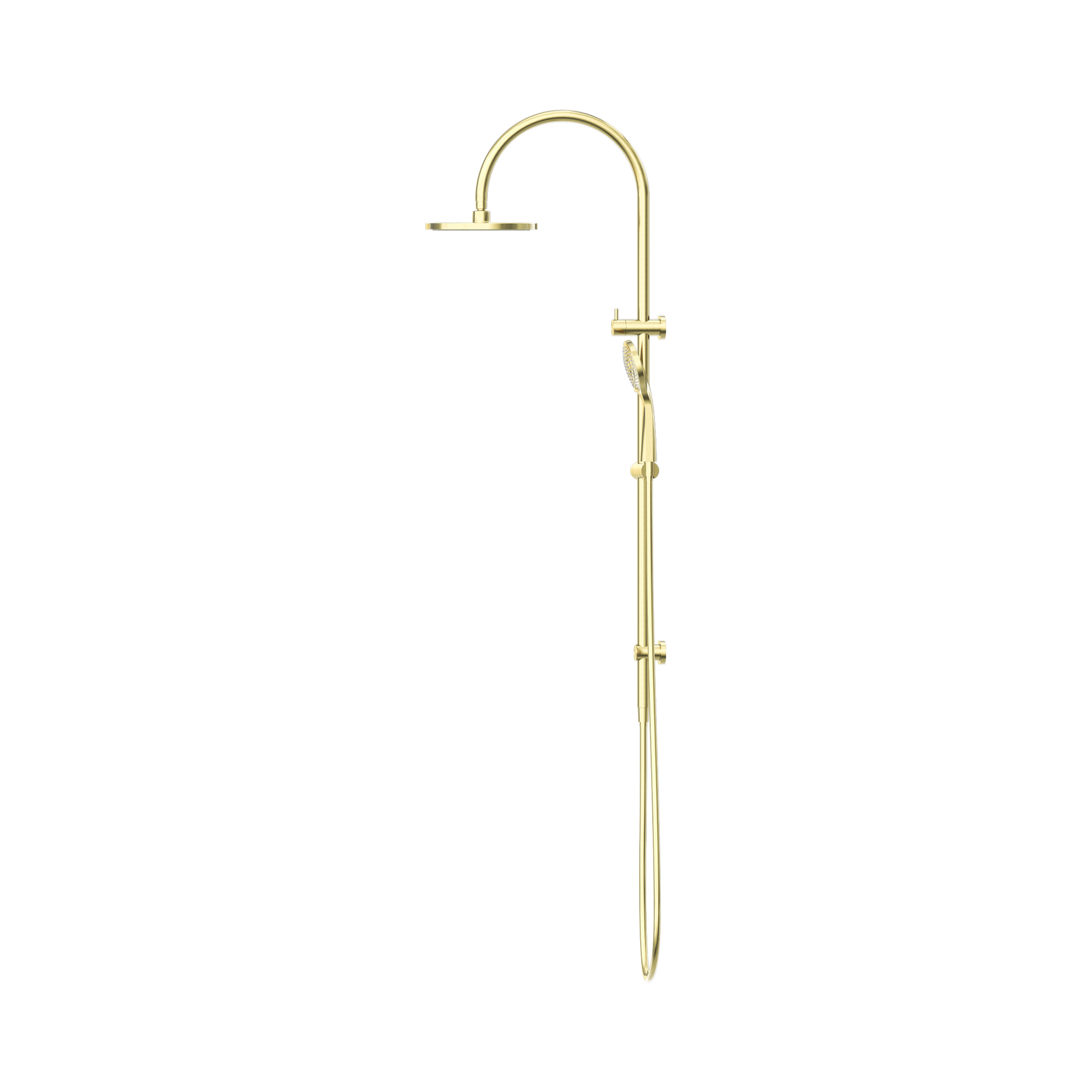 Nero Mecca Twin Shower With Air Shower, Brushed Gold