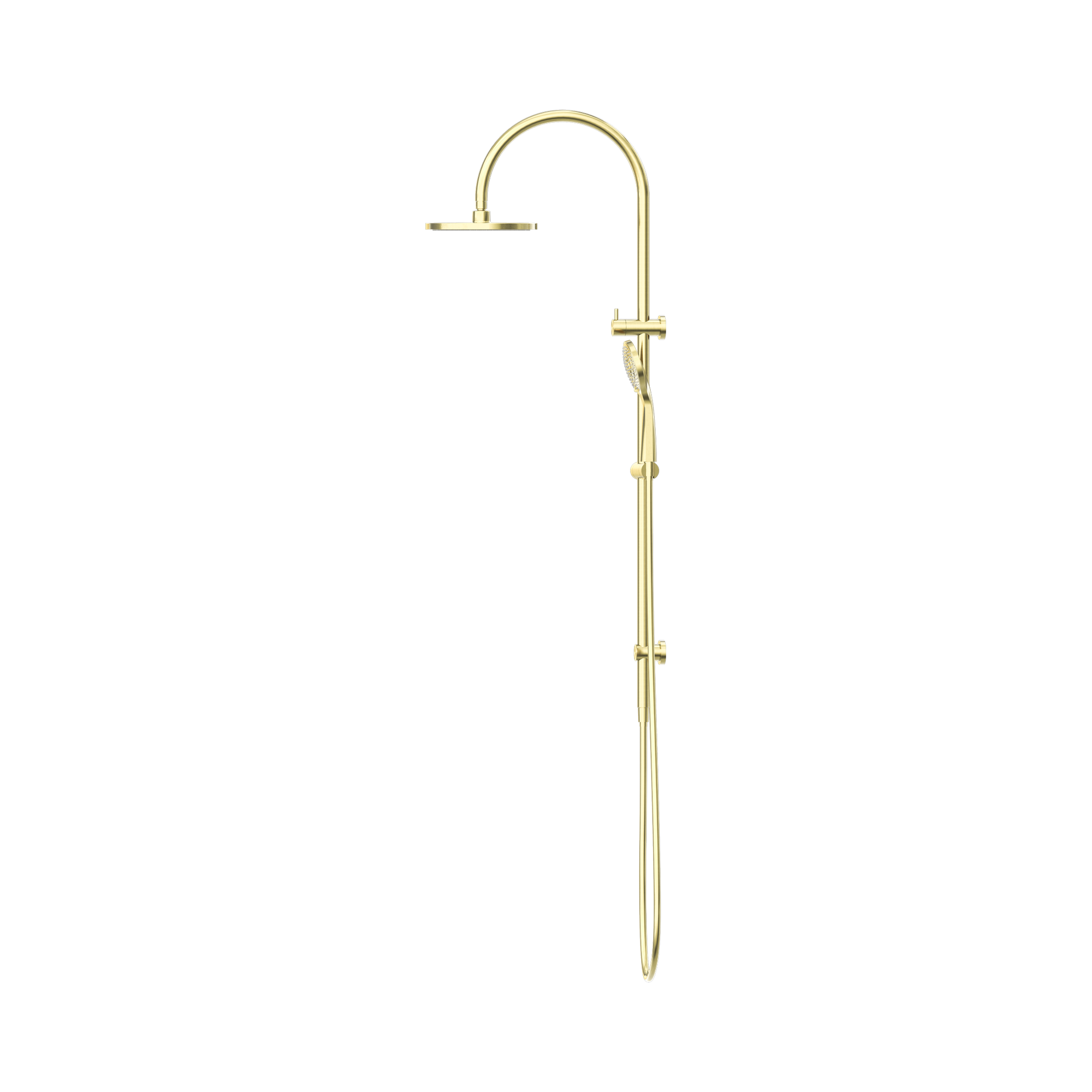 Nero Mecca Twin Shower With Air Shower, Brushed Gold