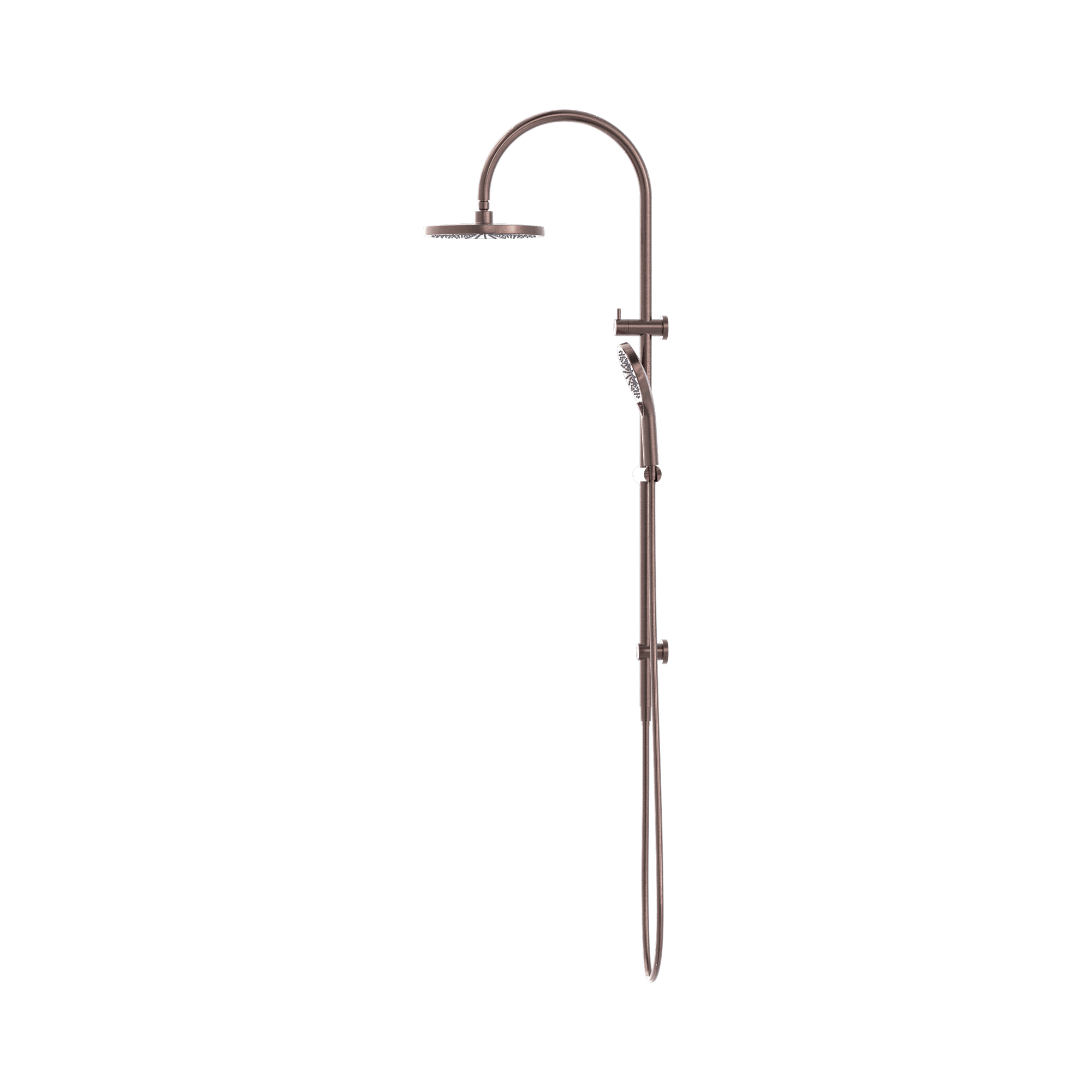Nero Mecca Twin Shower, Brushed Bronze