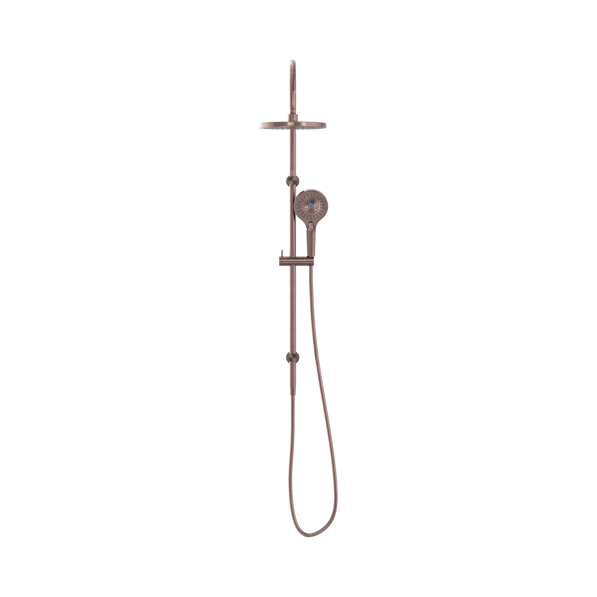 Nero Mecca Twin Shower, Brushed Bronze