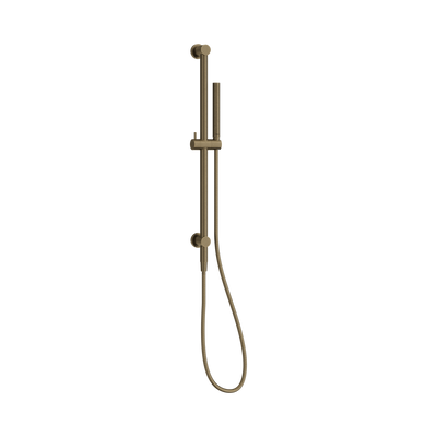 Nero Mecca Shower Rail With Slim Hand Shower, Tumbled Antique Brass